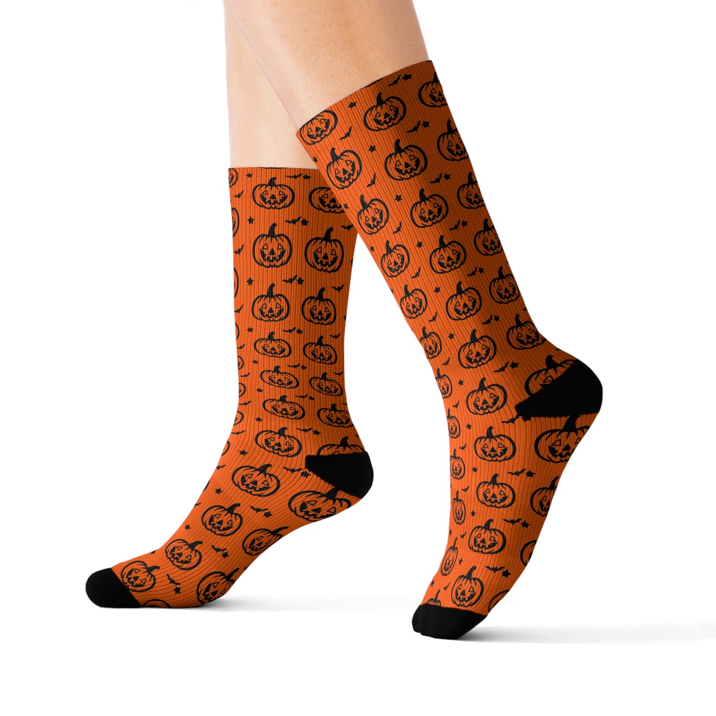 Halloween Pumpkin Socks, Cozy Fall Accessories, Cute Gift for Halloween, Fun Sock Design, Holiday Party Wear