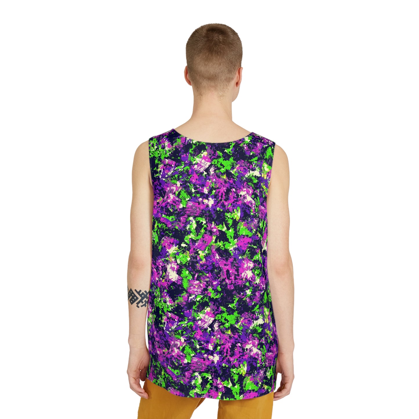 Vibrant Men's Tank Top - AOP, Colorful Summer Sleeveless Shirt, Festival Wear, Gym Outfits, Casual Beach Apparel