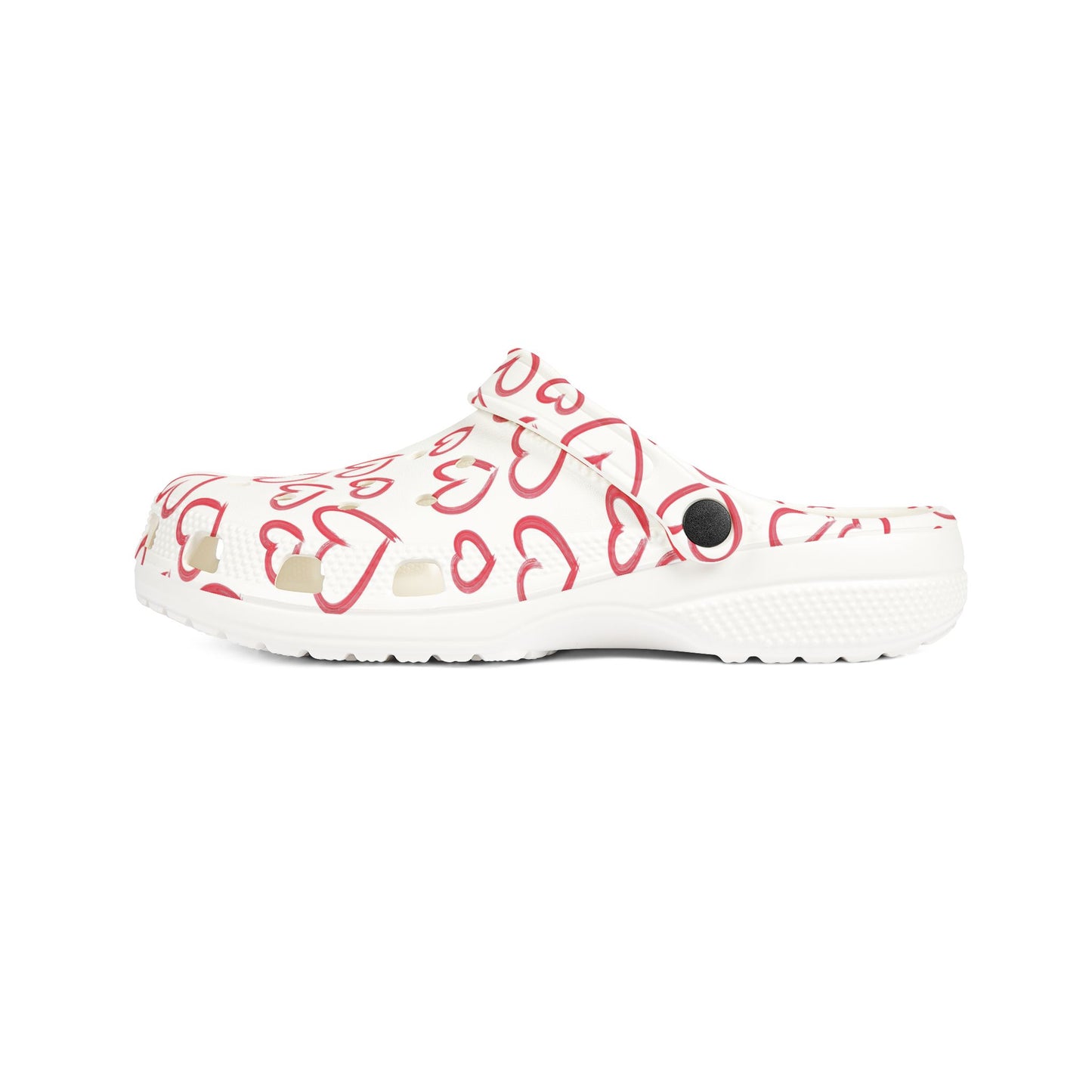 Heart Pattern EVA Foam Clogs — Cute Valentine Slip-On Shoes