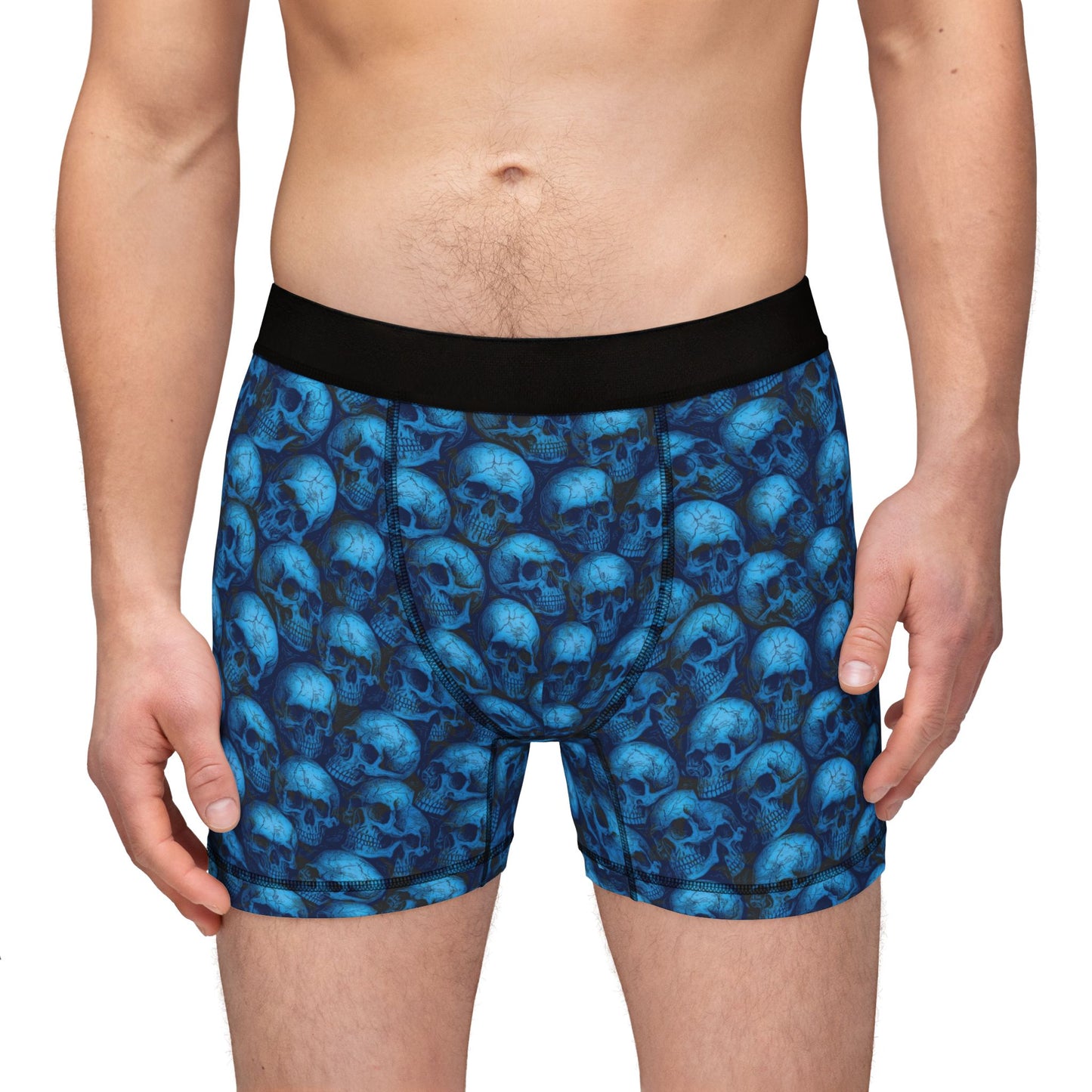 Men's Skull Print Boxers, Cool Gothic Underwear for Men, Unique Men's Sleepwear, Halloween Gift, Comfortable Daily Wear