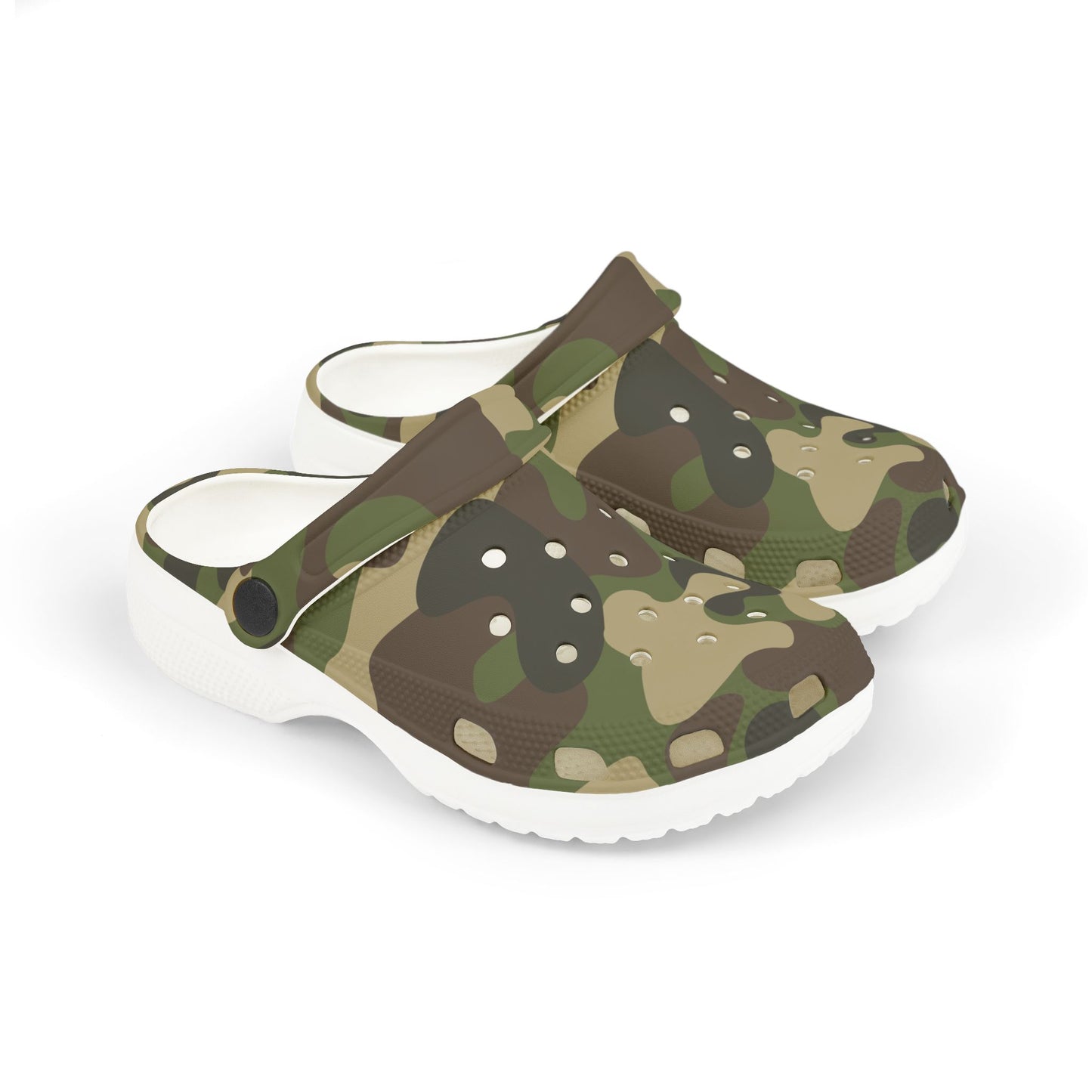 Camouflage Kid's Clogs, Fun Foam Shoes, Outdoor Play Footwear, Summer Sandals, Camo Kids Footwear