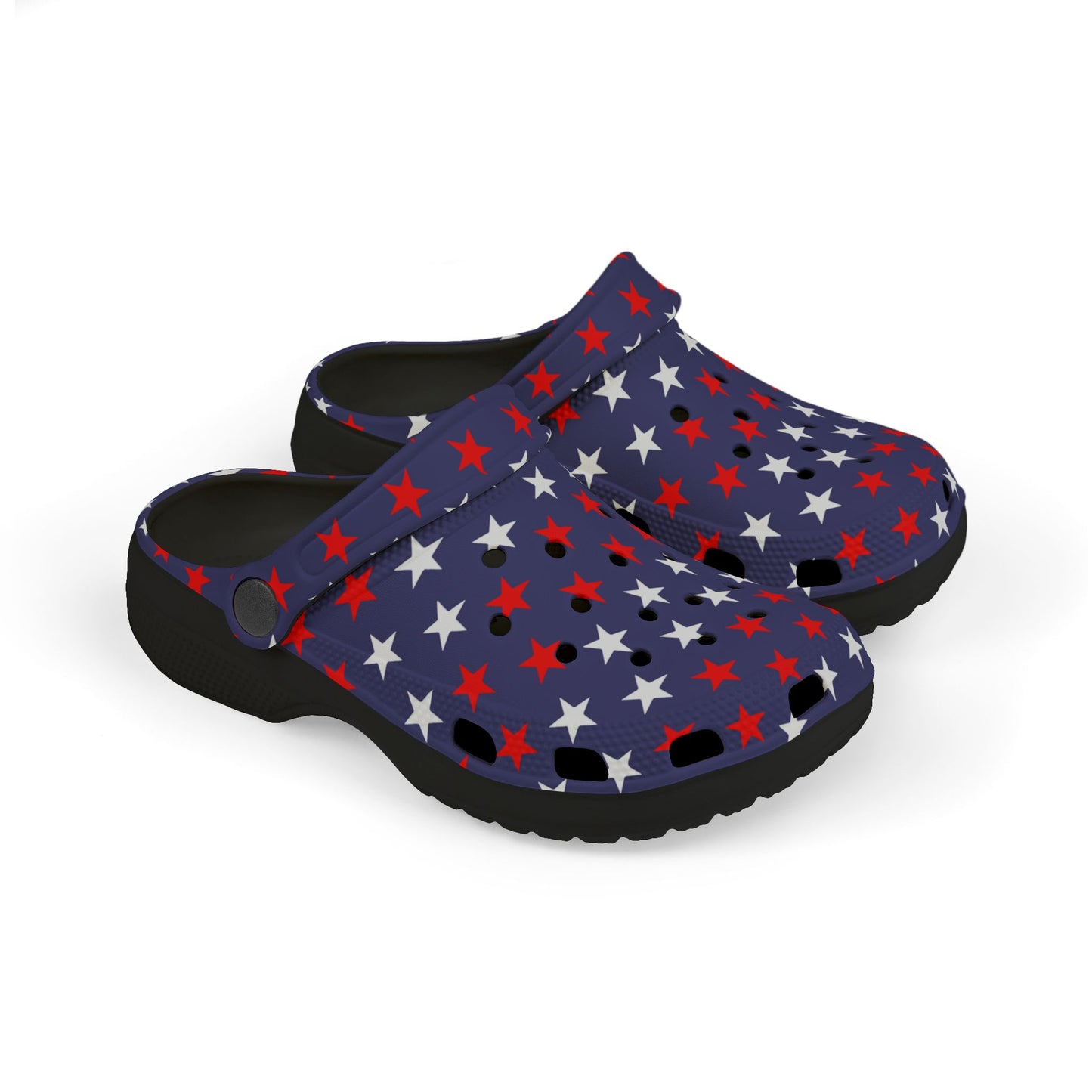 Patriotic Kid's EVA Foam Clogs, Colorful Starry Clogs for Play, Summer Sandals, Holiday Footwear, Kid's Garden Shoes
