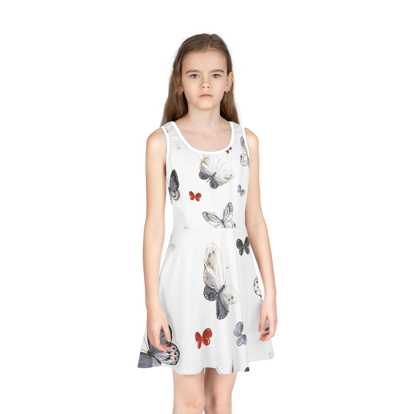 Girls' Butterfly Print Sundress - Perfect for Summer, Party, Beach, and Playtime - Adorable Kids' Fashion
