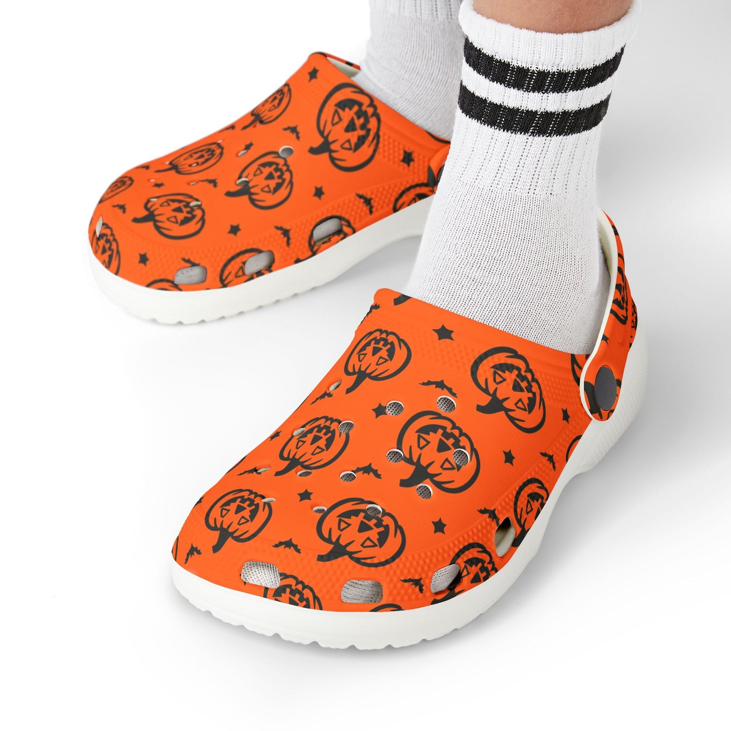 Halloween Pumpkin Kid's Clogs, Fun Foam Shoes, Playful Halloween Footwear, Toddler Halloween Accessories, Kids Holiday Shoes