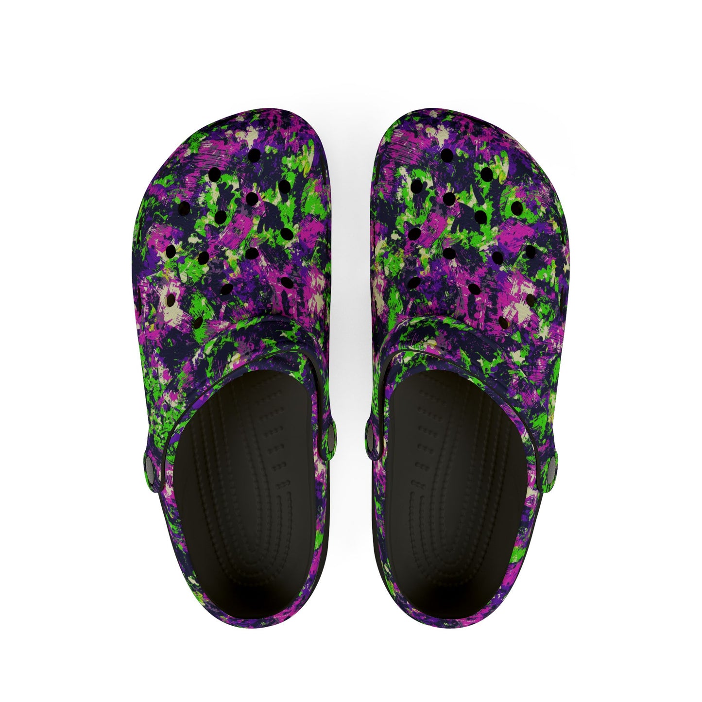 Vibrant EVA Foam Crocs, Colorful Garden Clogs, Stylish Slip-On Footwear, Fun Summer Shoes, Artistic Indoor/Outdoor Sandals