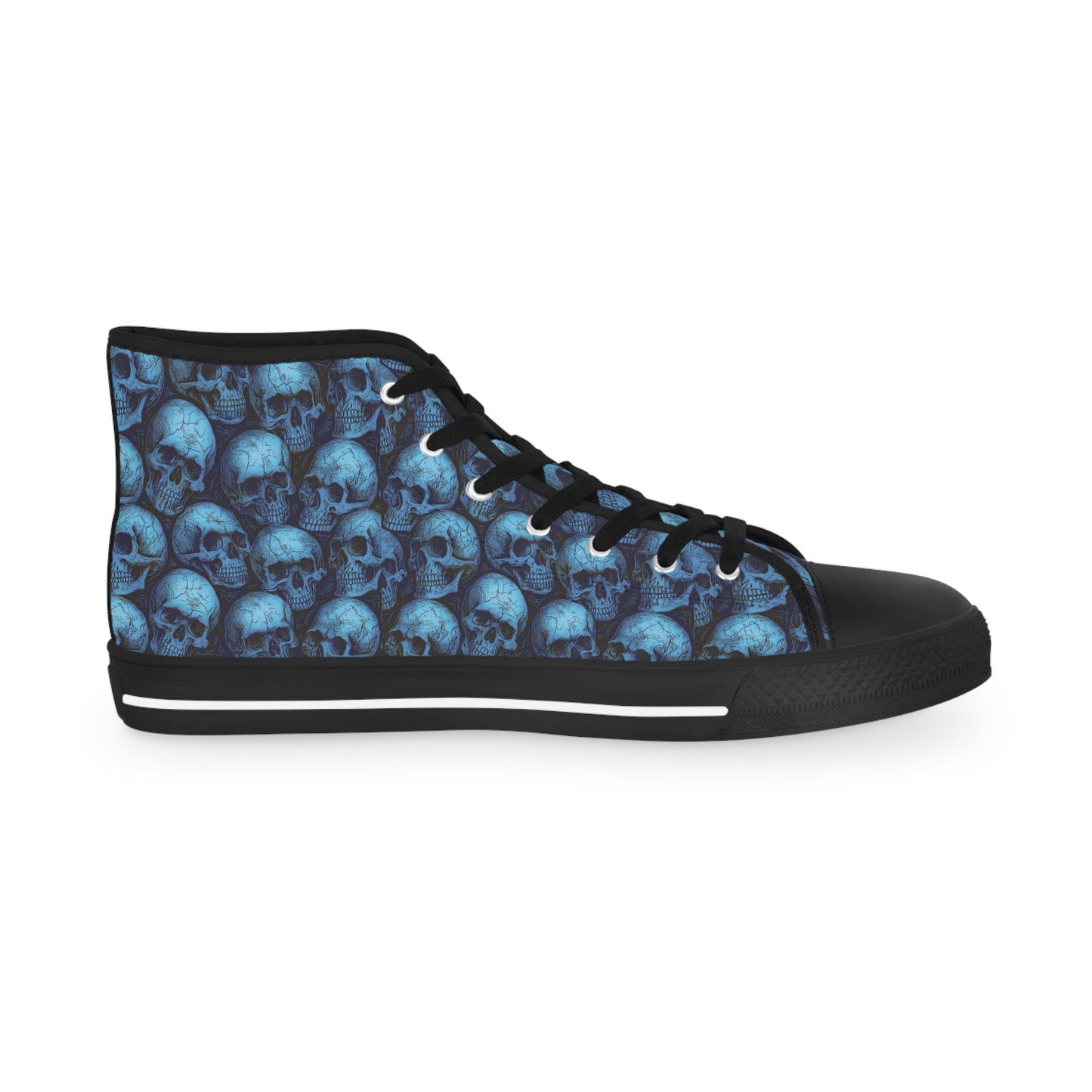 Skull Pattern High Top Sneakers for Men, Trendy Footwear, Casual Style, Unique Gift, Halloween, Party, Edgy Fashion