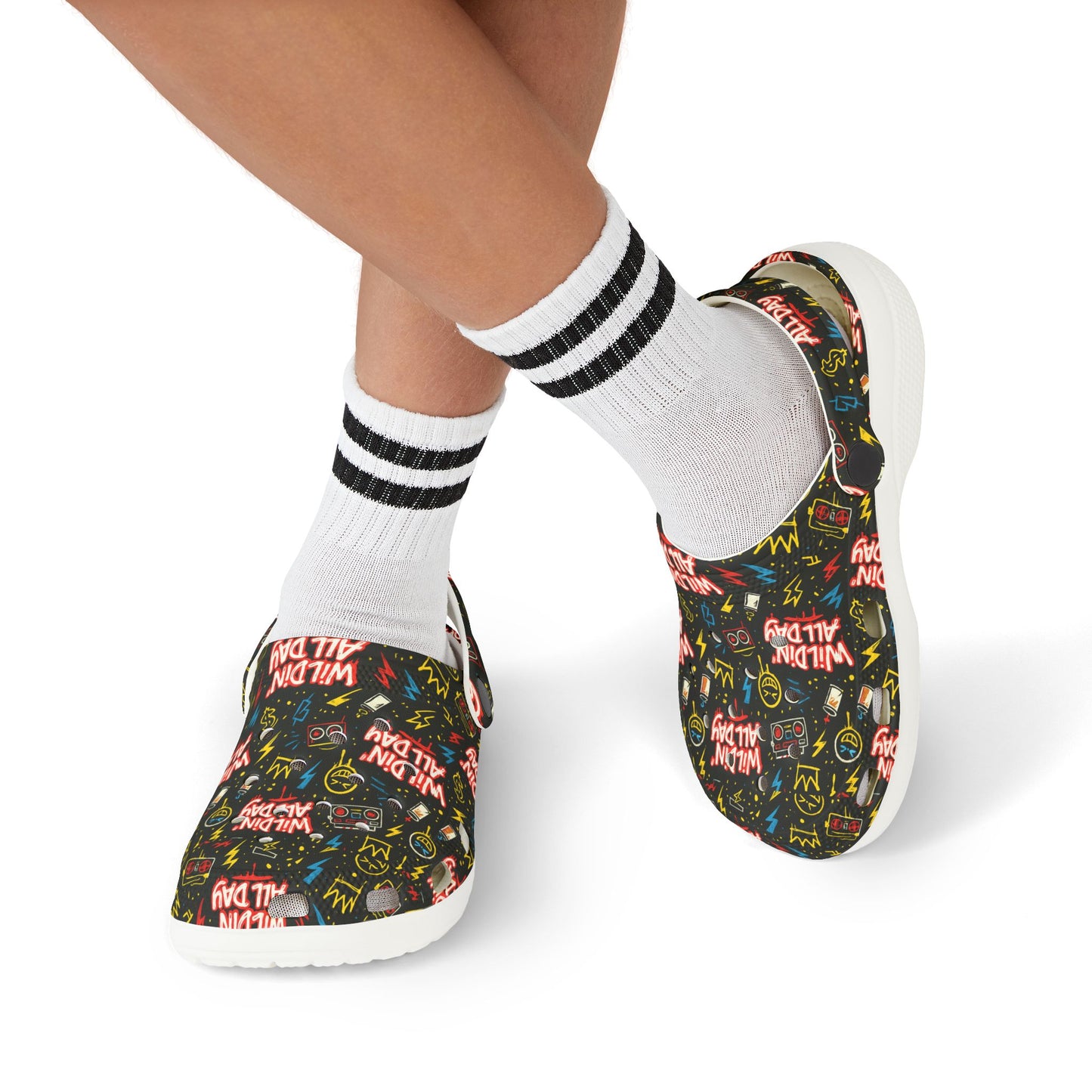Wildin' All Day Kid's EVA Foam Clogs, Fun Casual Footwear for Kids, Comfortable Summer Shoes, Perfect for Playdates, Outdoor Adventures