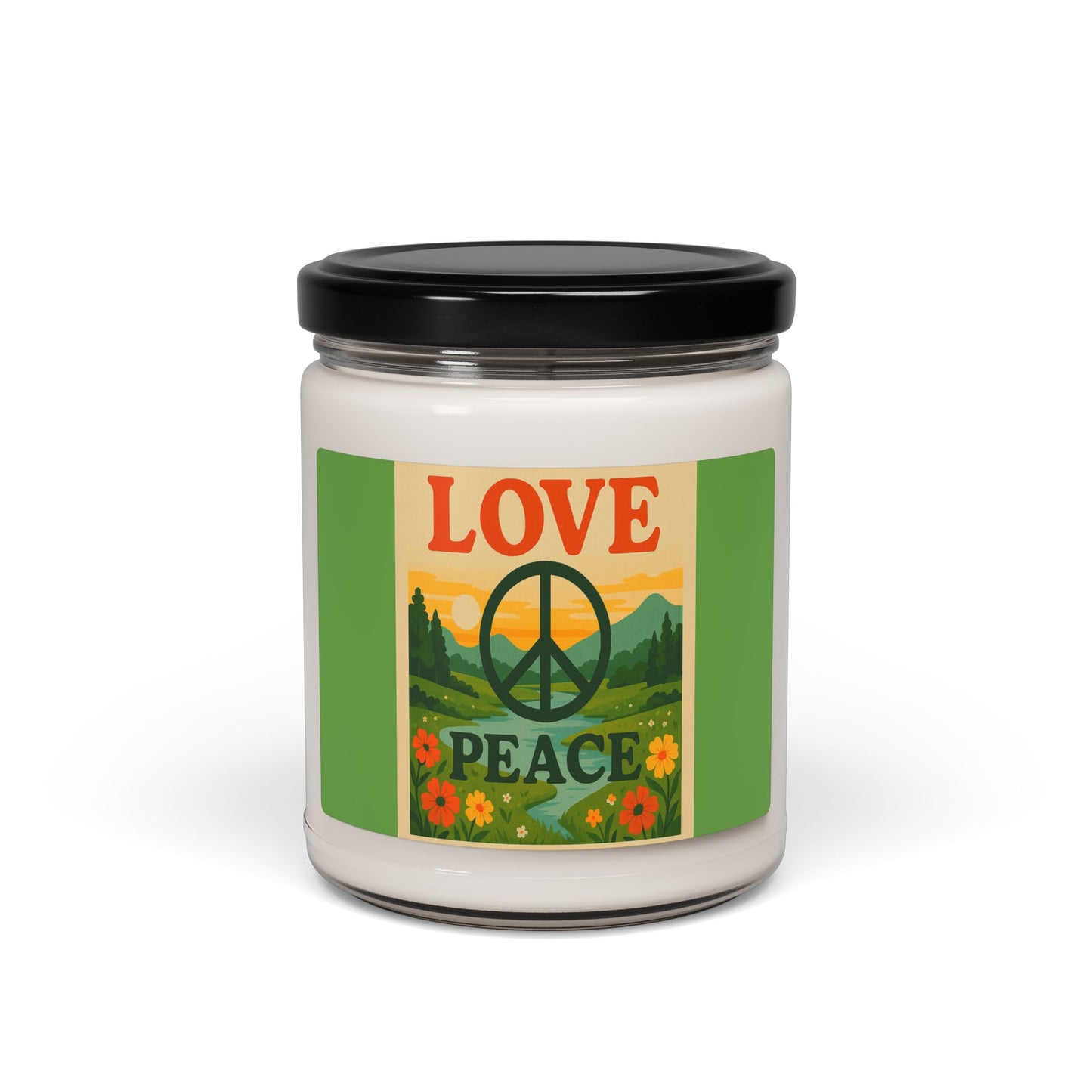 Peace & Love Scented Soy Candle, 9oz | Home Decor, Aromatherapy, Eco-Friendly Gift, Relaxation, Mindfulness