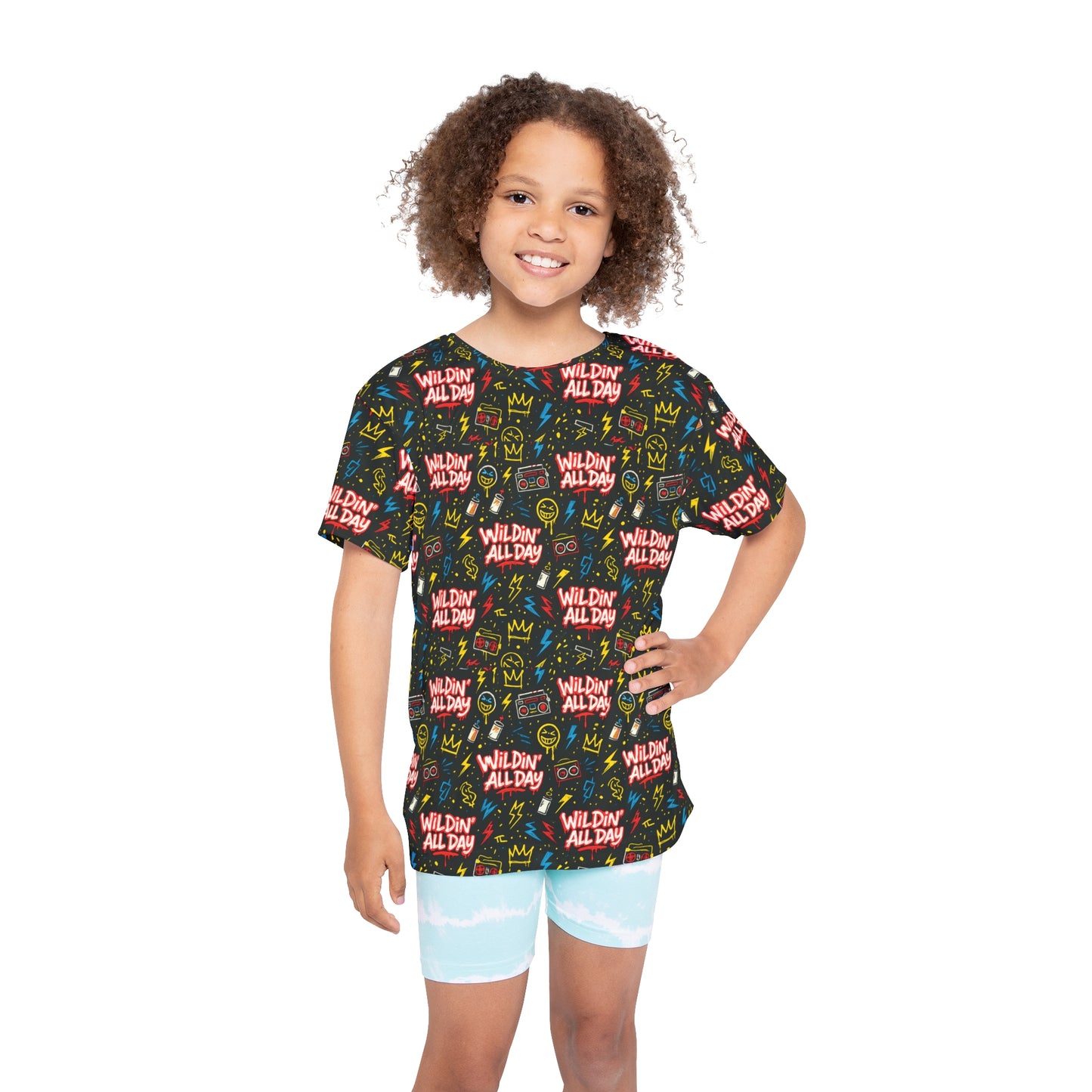 Kids Wildin' All Day Sports Jersey - Fun Sports Tee for Active Kids, Perfect for Birthdays, Sports Events, Playdates, and Summer Activities