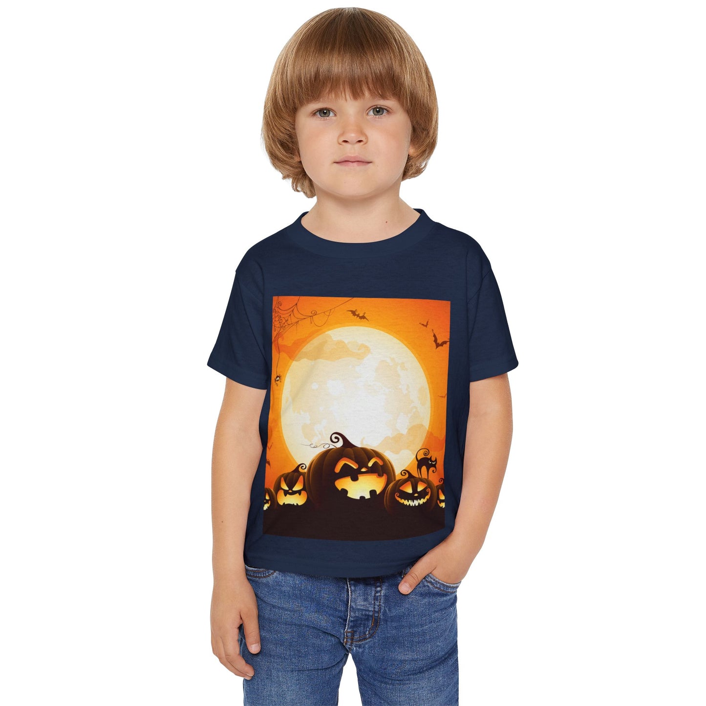 Halloween Pumpkin Toddler T-shirt | Cute Trick or Treat Shirt | Kids Halloween Costume Top | Fall Outfit | Spooky Celebration Tee