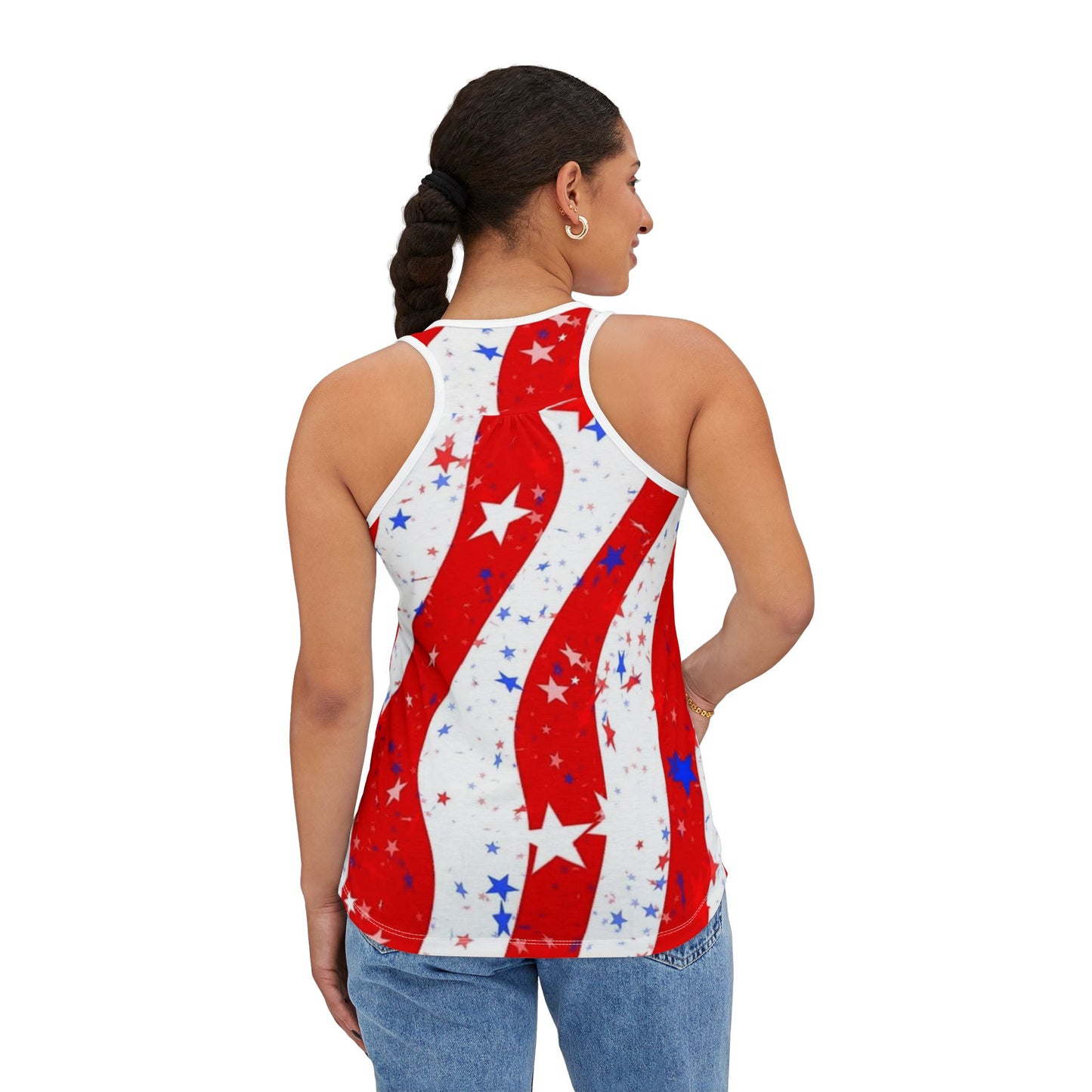 Patriotic Women's Tank Top, Summer Shirt, Independence Day Apparel, USA Flag Top, Holiday Outfit