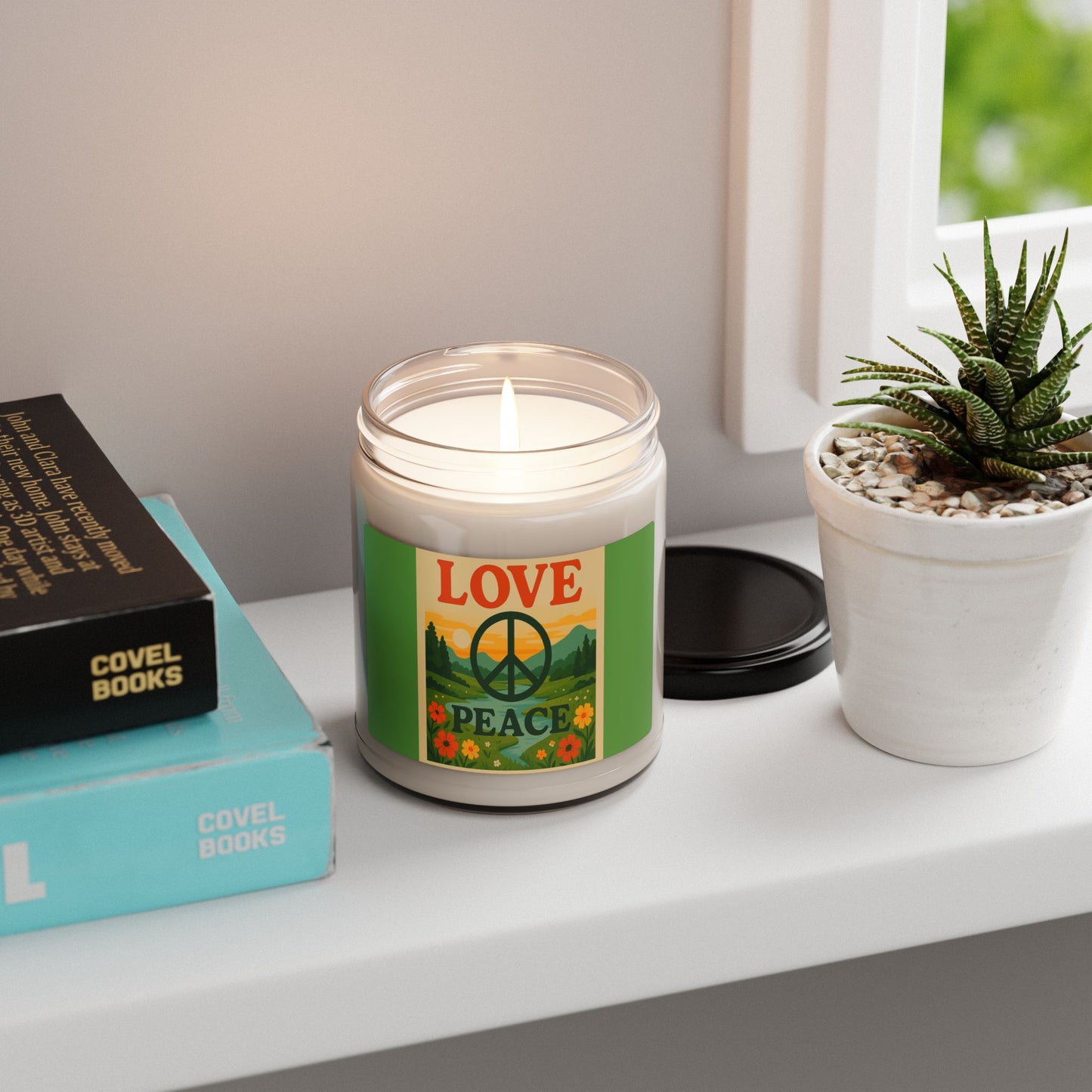 Peace & Love Scented Soy Candle, 9oz | Home Decor, Aromatherapy, Eco-Friendly Gift, Relaxation, Mindfulness