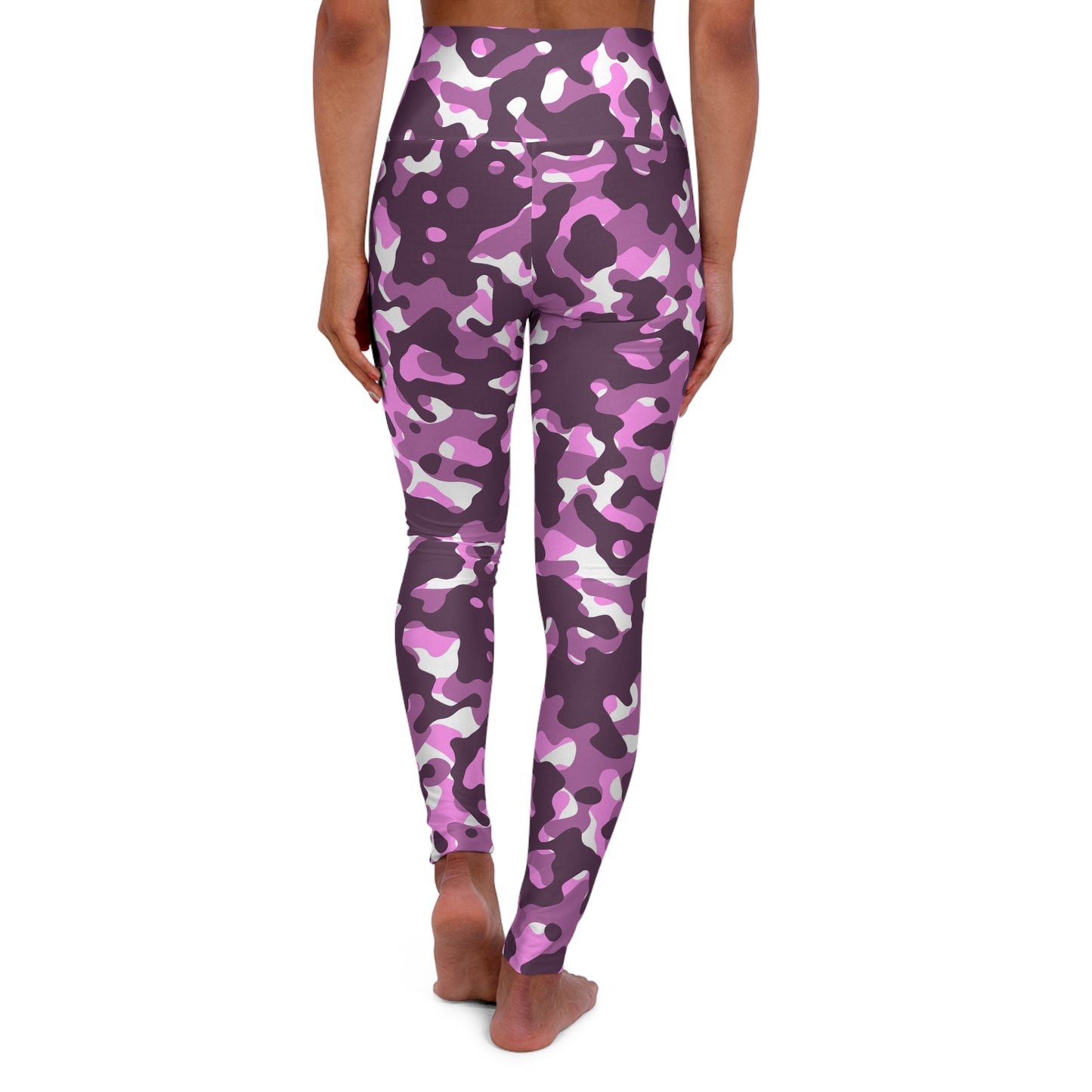 Stylish High Waisted Yoga Leggings, Comfortable Workout Tights, Trendy Exercise Leggings, Fitness Apparel, Purple Camouflage Activewear