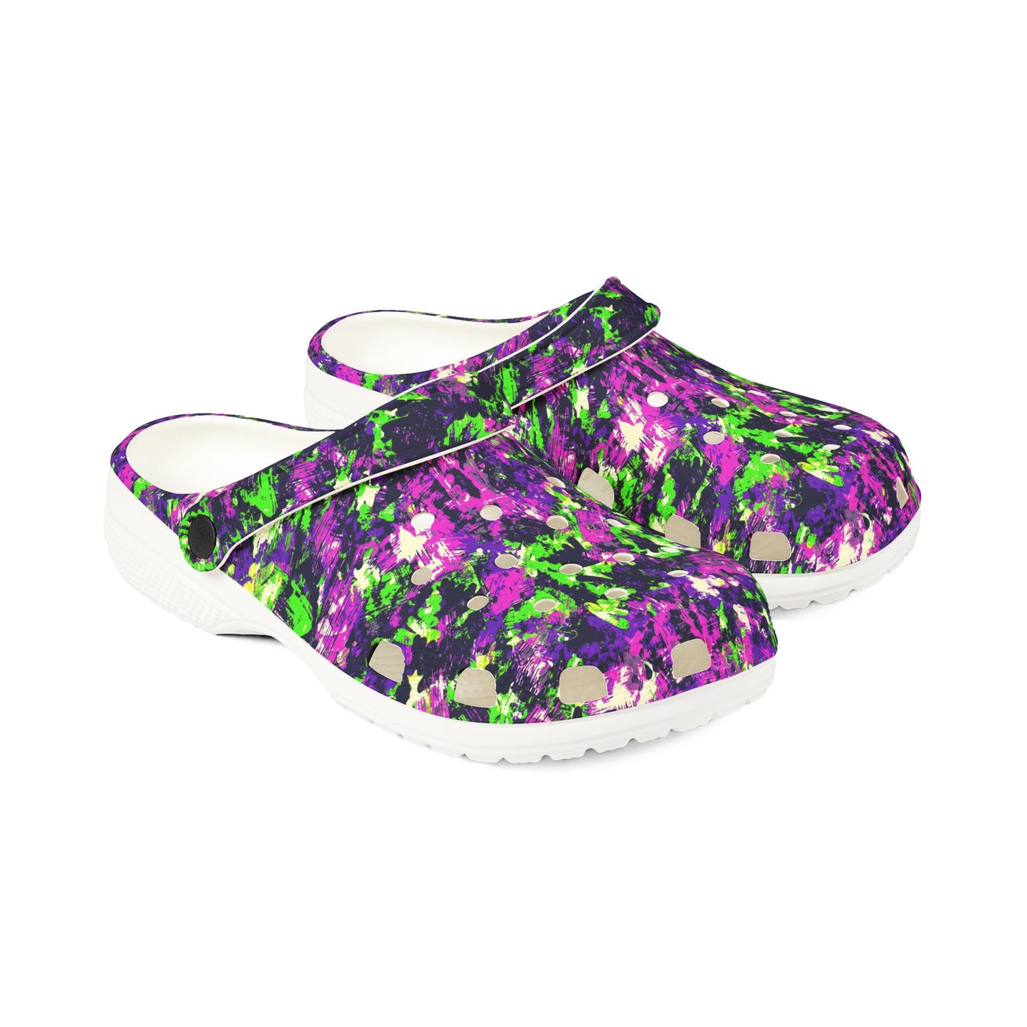Vibrant EVA Foam Crocs, Colorful Garden Clogs, Stylish Slip-On Footwear, Fun Summer Shoes, Artistic Indoor/Outdoor Sandals