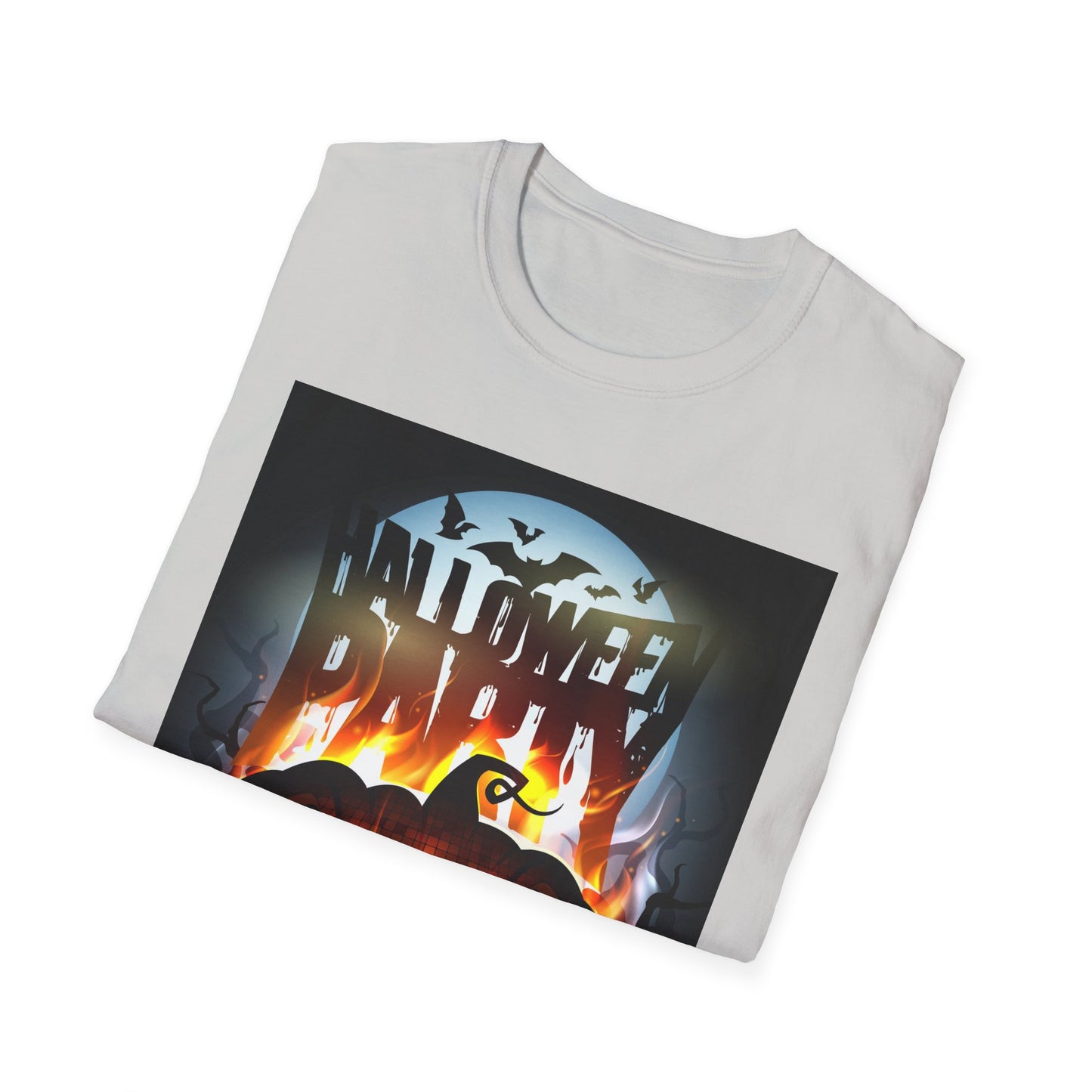 Halloween Party Unisex Softstyle T-Shirt, Spooky Shirt, Pumpkin Tee, Cozy Halloween Apparel, October Fashion, Fall Celebration Wear