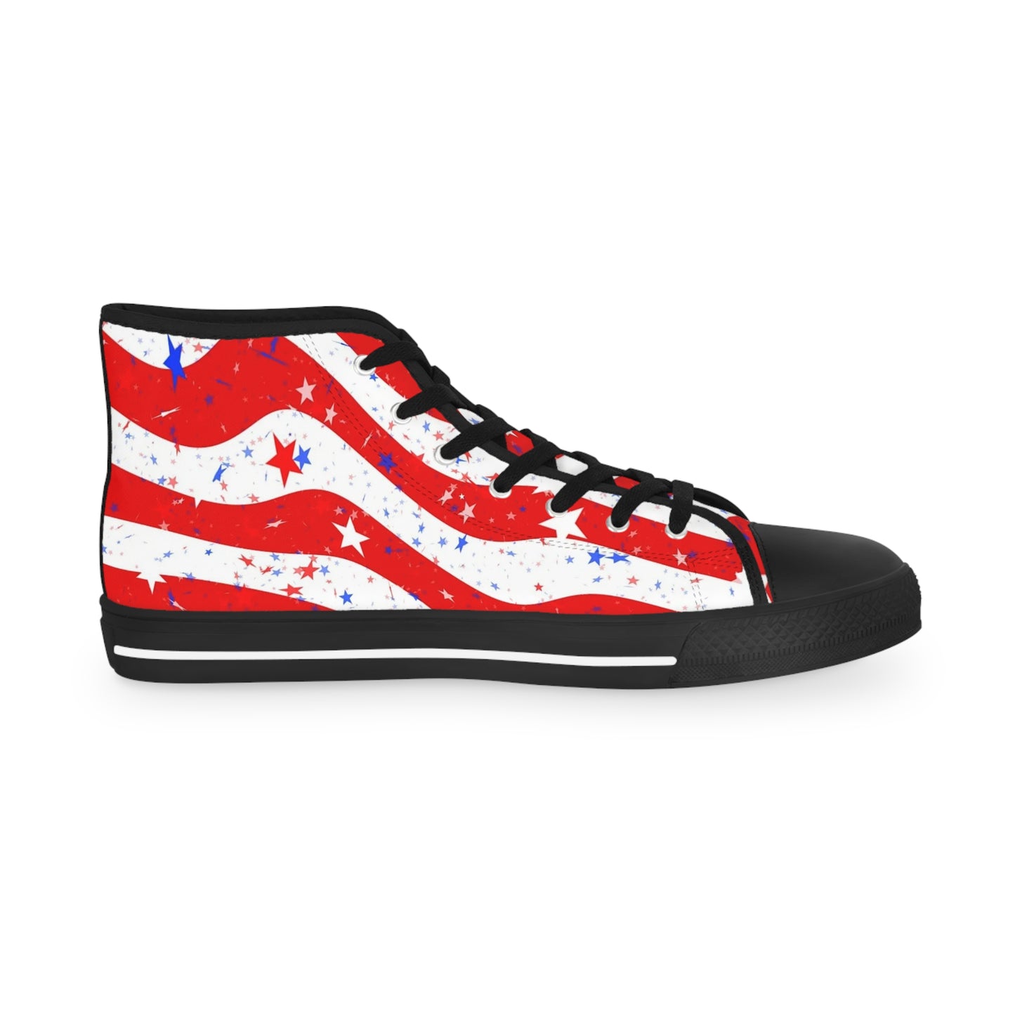 Patriotic High Top Sneakers | Independence Day Footwear, 4th of July Shoes, Red White Blue Sneakers, Summer Style, Casual Sneakers