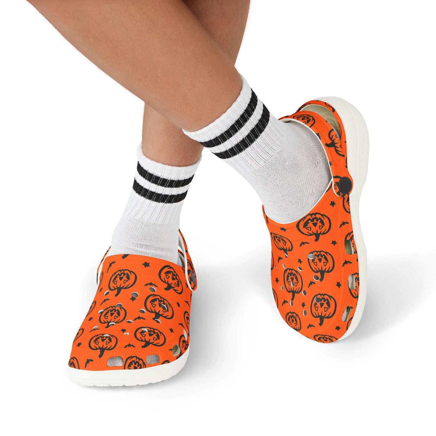 Halloween Pumpkin Kid's Clogs, Fun Foam Shoes, Playful Halloween Footwear, Toddler Halloween Accessories, Kids Holiday Shoes
