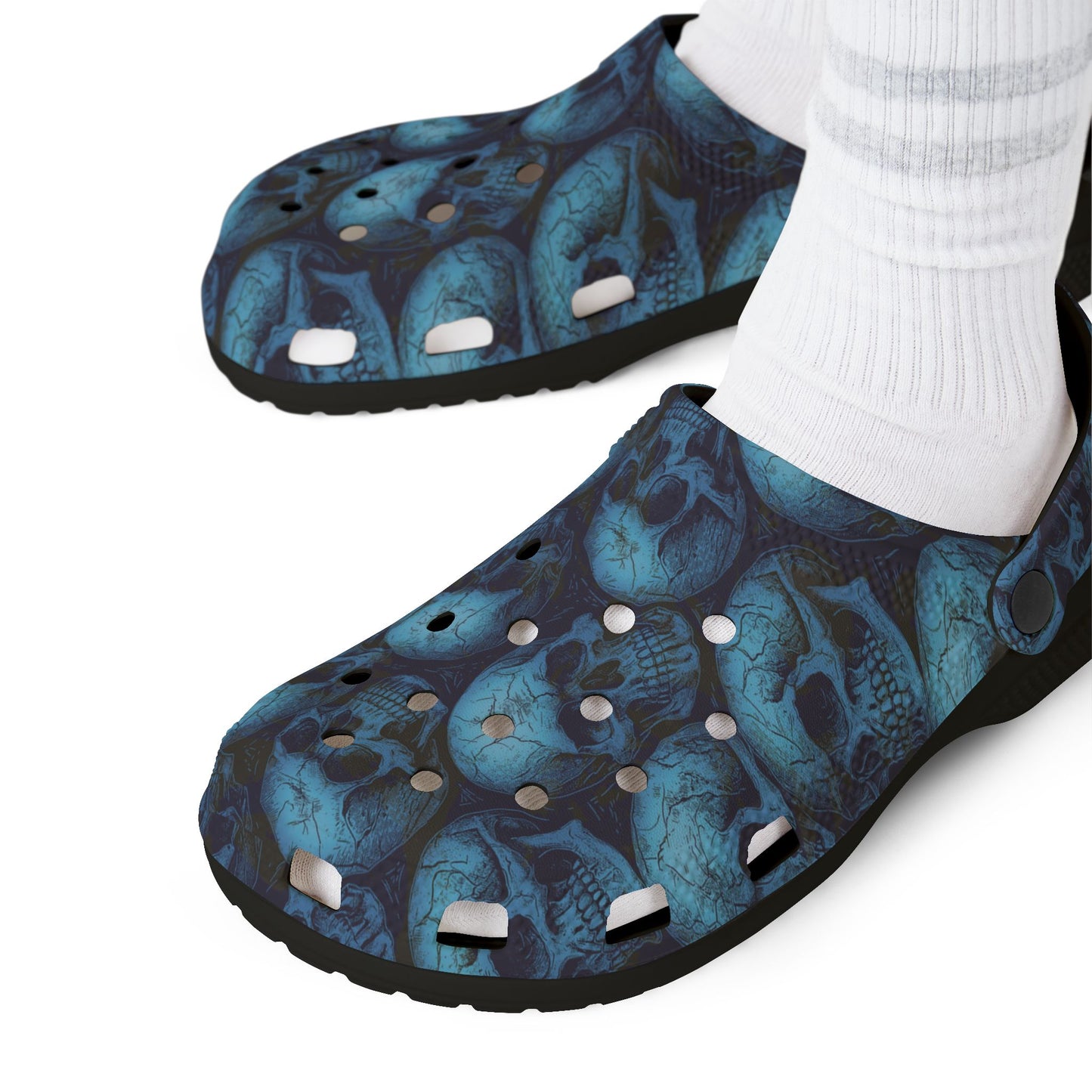 Stylish EVA Foam Clogs - Casual Comfort, Fun Outdoor Footwear, Unique Skulls Design, Perfect for Summer, Garden, Parties, Festivals