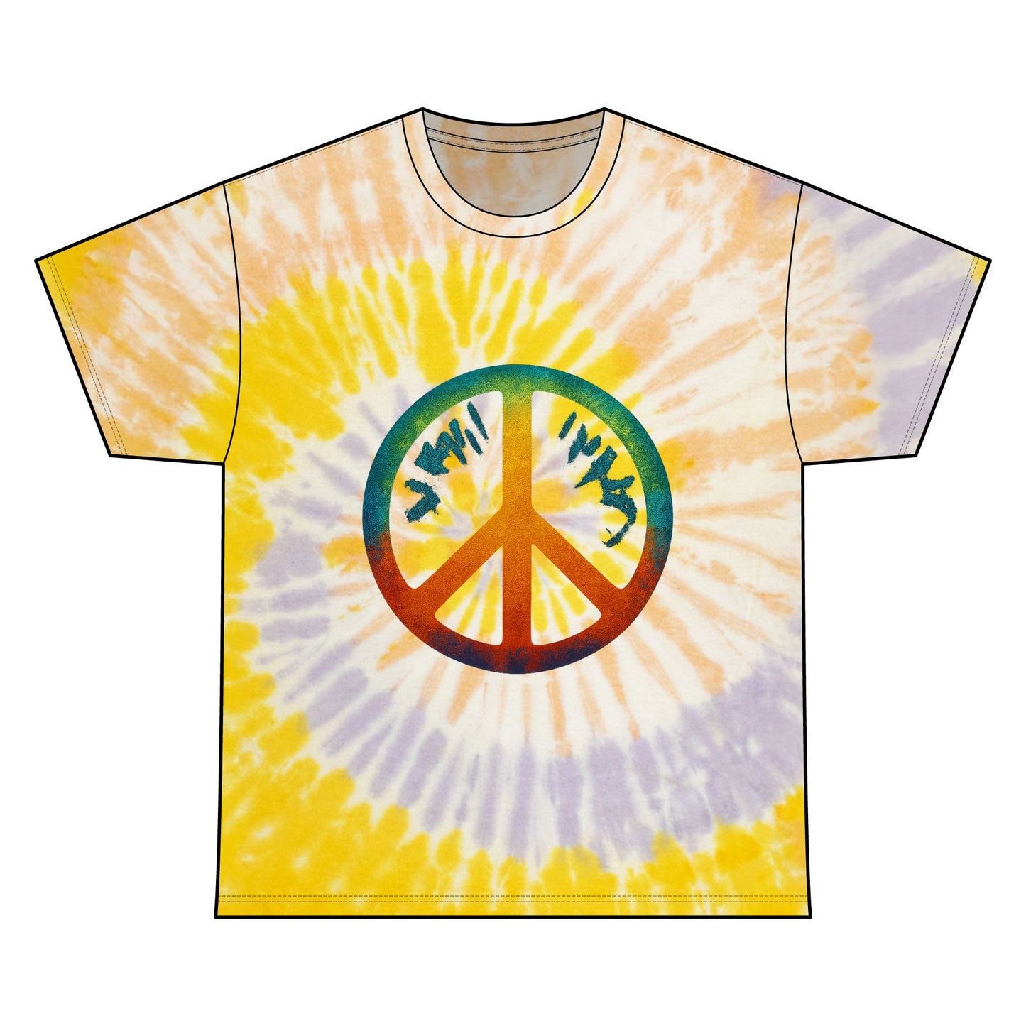 Peace Sign Tie Dye Tee, Unisex Tie Dye Cotton Shirt, Bohemian Style Tee, Festival Wear, Vintage Vibe T-Shirt