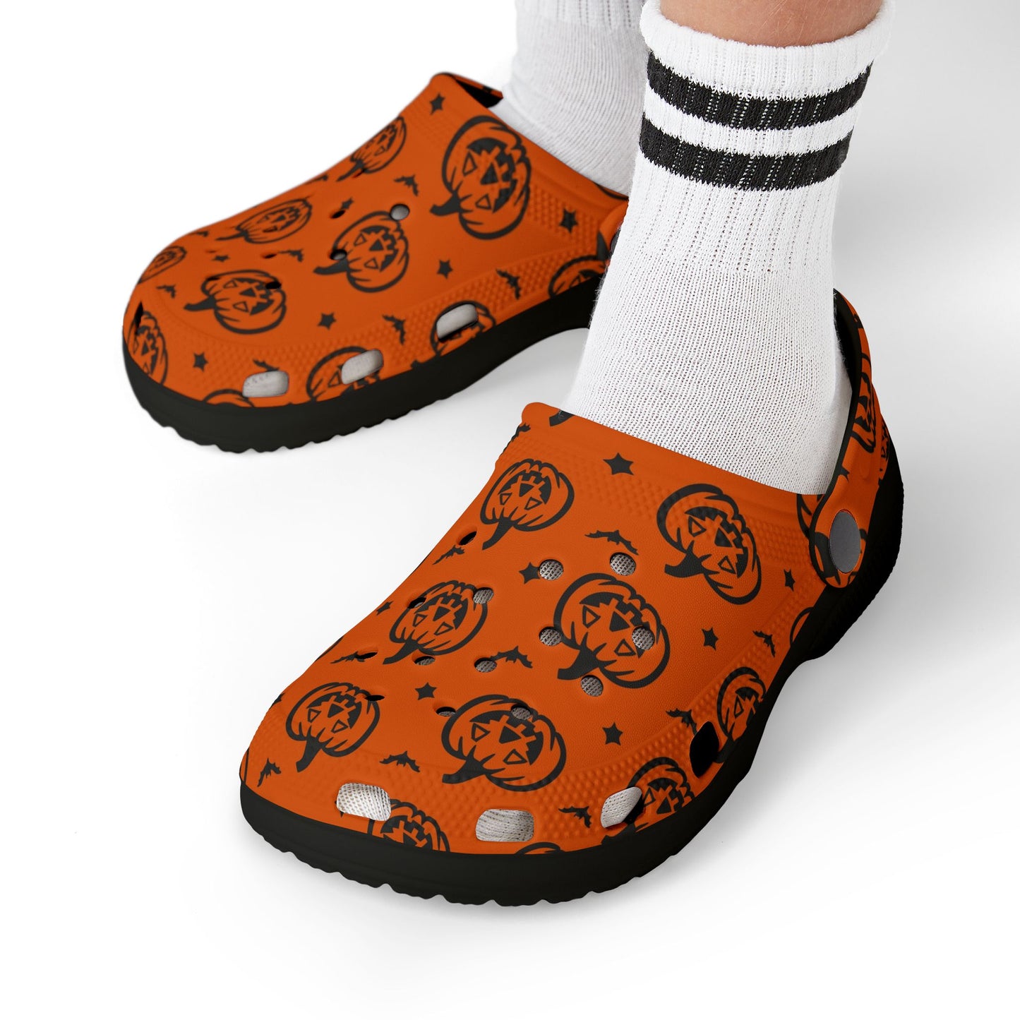 Halloween Pumpkin Kid's Clogs, Fun Foam Shoes, Playful Halloween Footwear, Toddler Halloween Accessories, Kids Holiday Shoes