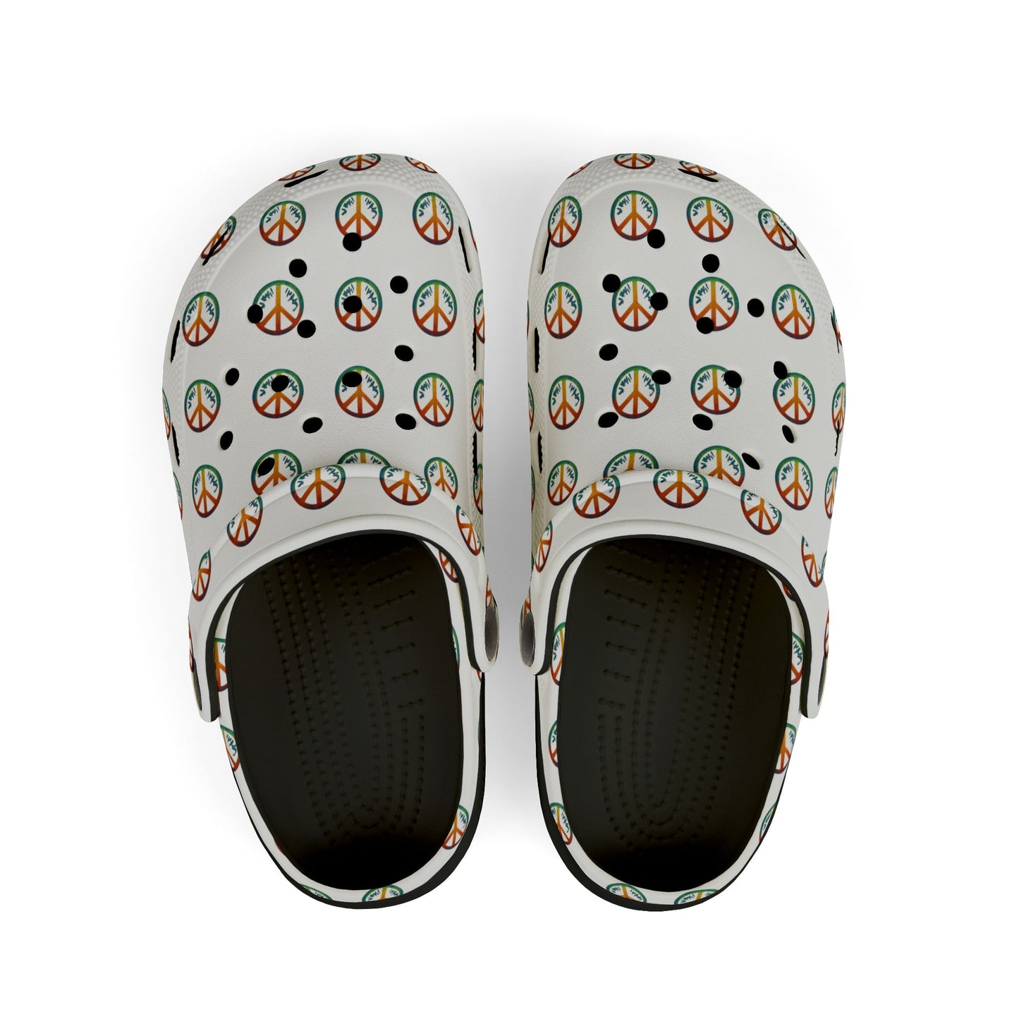 Kid's Peace Print EVA Foam Clogs, Fun Summer Footwear, Kids' Garden Shoes, Playtime Slip-Ons, Ideal for Beach and Pool