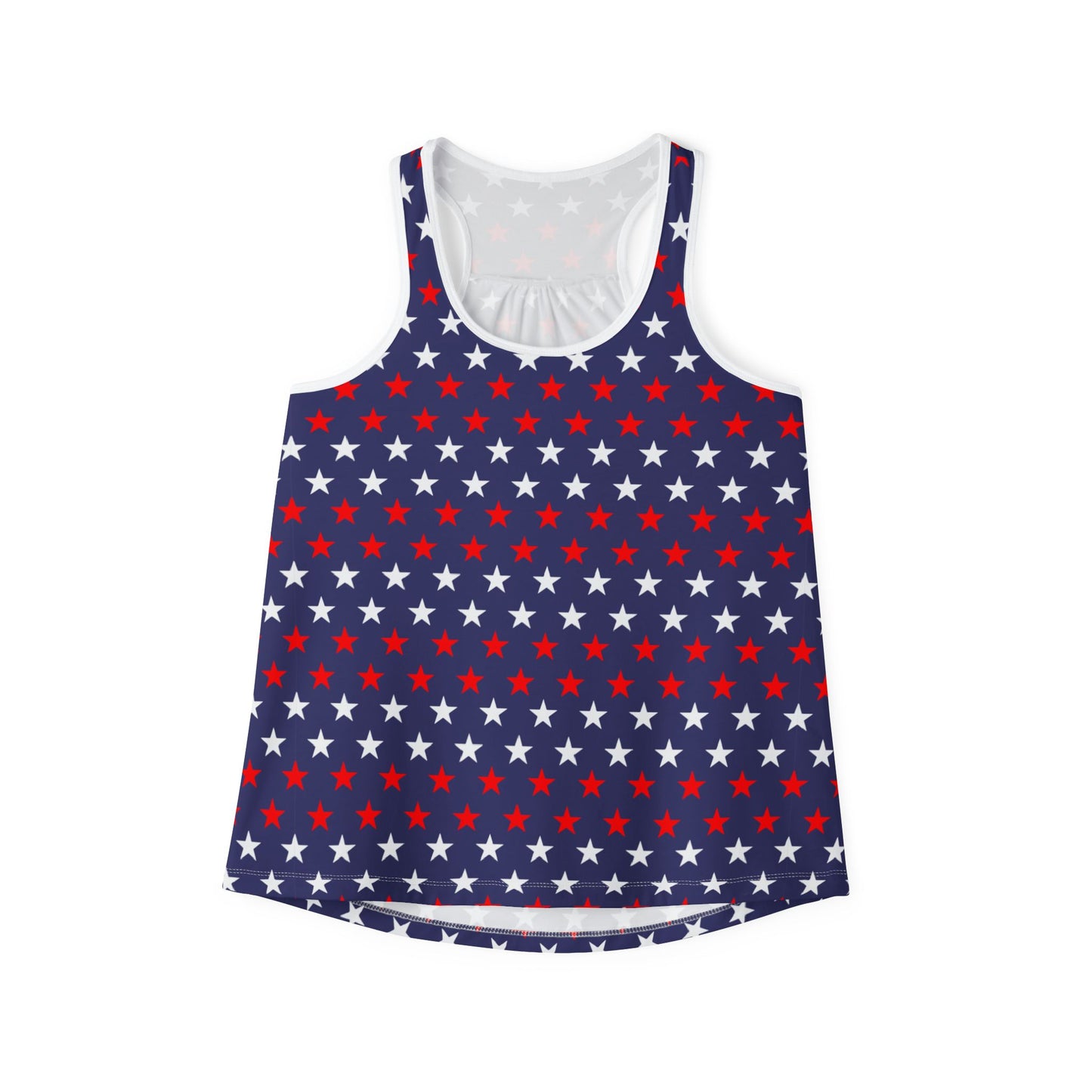 Patriotic Women's Tank Top, Star-Print Summer Top, Fourth of July Outfit, Casual Holiday Apparel