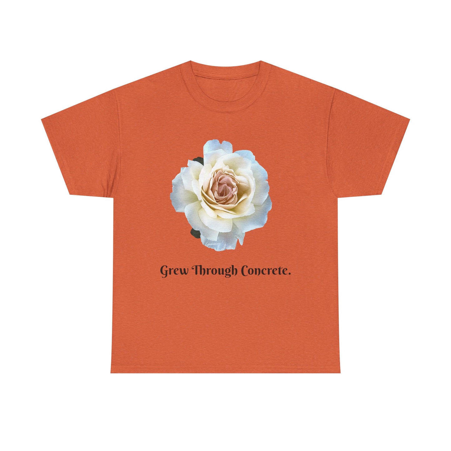 Grew Through Concrete Tee | Inspirational Unisex Heavy Cotton T-Shirt, Casual Wear, Gift for Nature Lovers, Birthday, Motivational Apparel