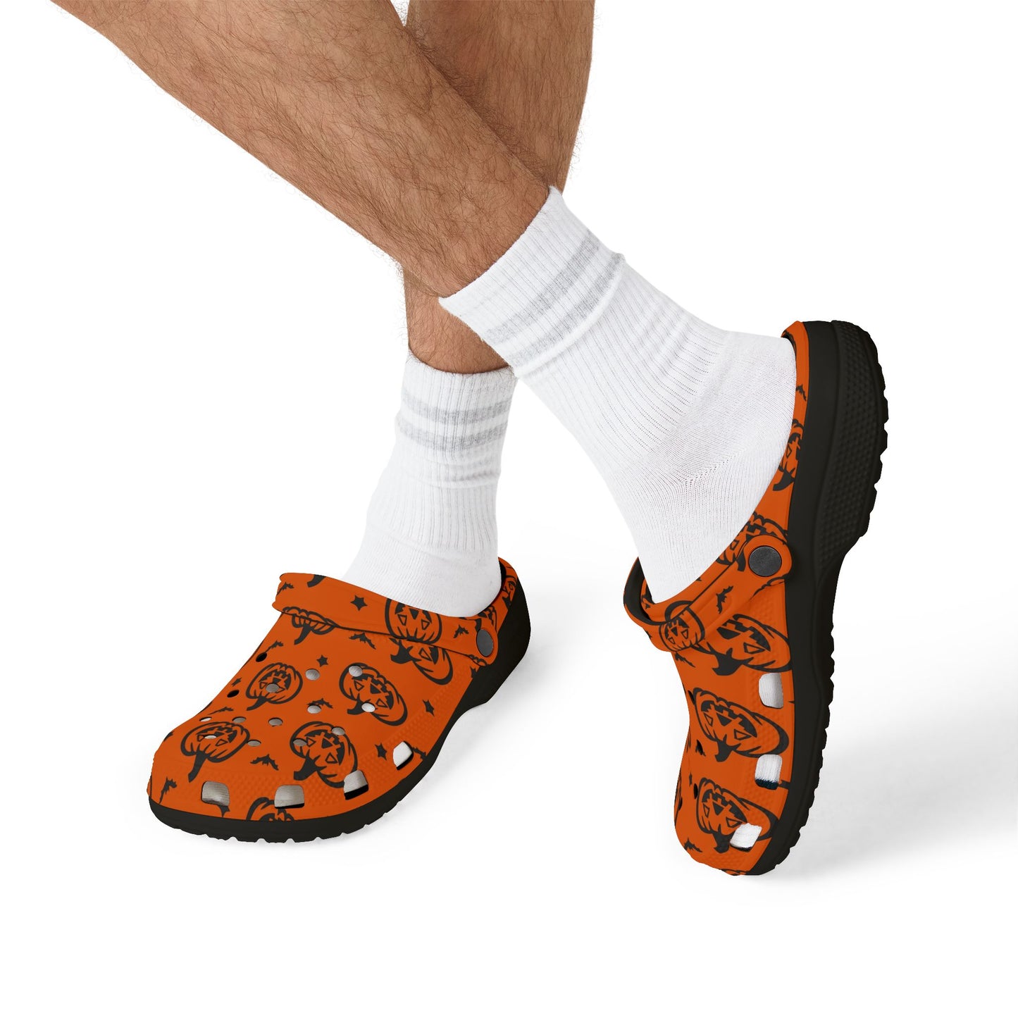 Pumpkin Pattern EVA Foam Clogs | Fun Halloween Footwear, Comfortable House Shoes, Festive Garden Shoes, Unique Gifting Idea