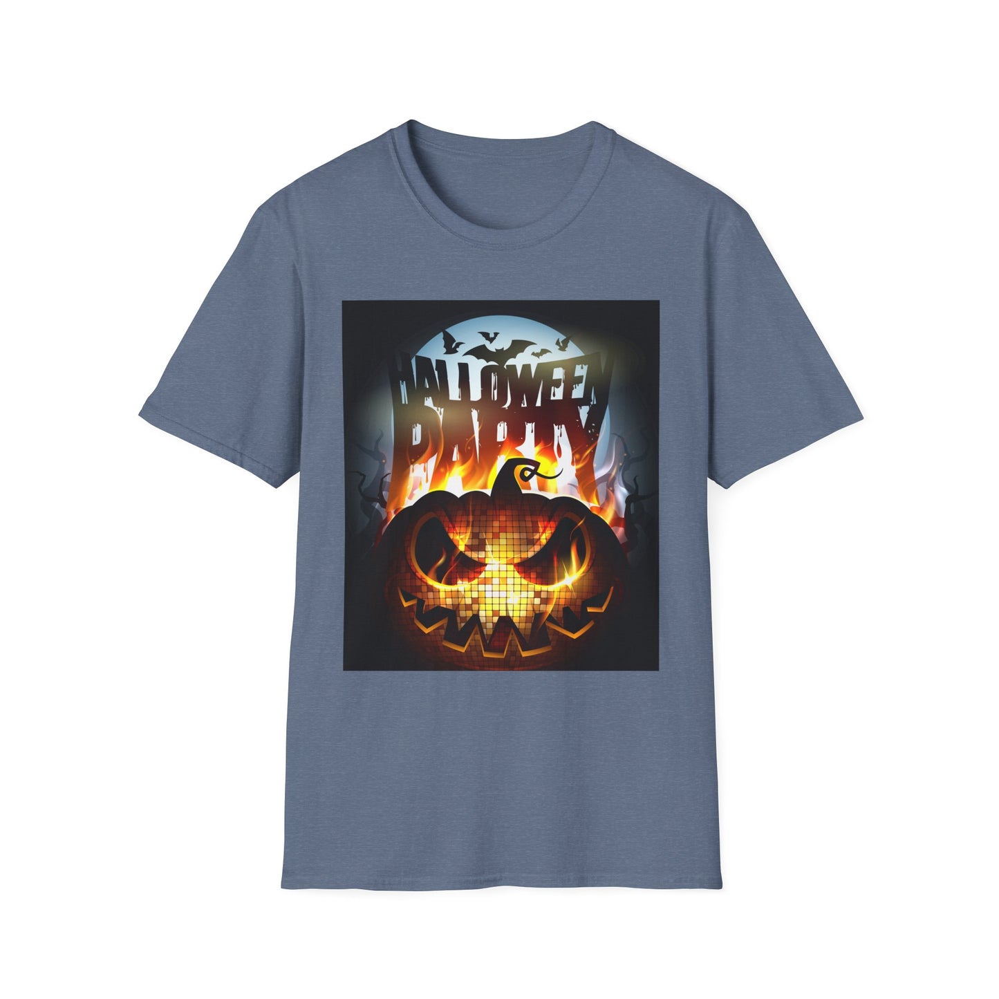 Halloween Party Unisex Softstyle T-Shirt, Spooky Shirt, Pumpkin Tee, Cozy Halloween Apparel, October Fashion, Fall Celebration Wear