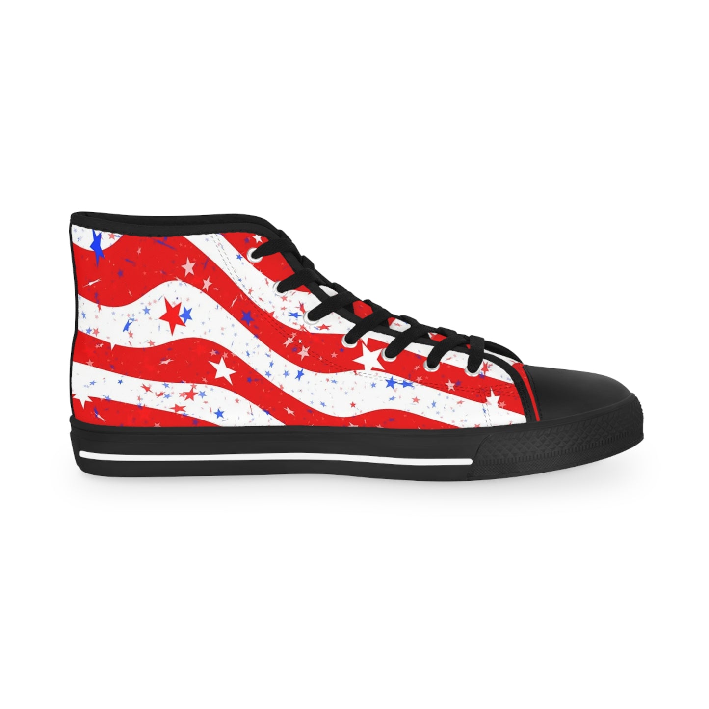 Patriotic High Top Sneakers | Stars & Stripes Comfort Footwear, Festival Shoes, Independence Day Gear, Casual Style, Gift for Him