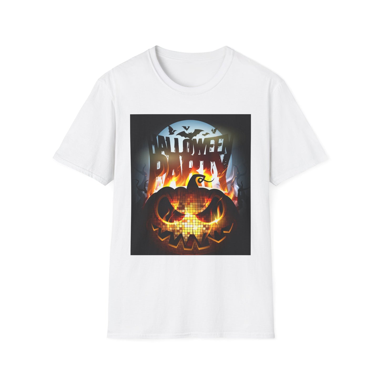 Halloween Party Unisex Softstyle T-Shirt, Spooky Shirt, Pumpkin Tee, Cozy Halloween Apparel, October Fashion, Fall Celebration Wear