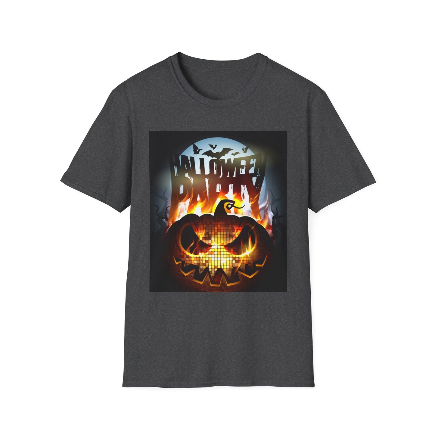 Halloween Party Unisex Softstyle T-Shirt, Spooky Shirt, Pumpkin Tee, Cozy Halloween Apparel, October Fashion, Fall Celebration Wear