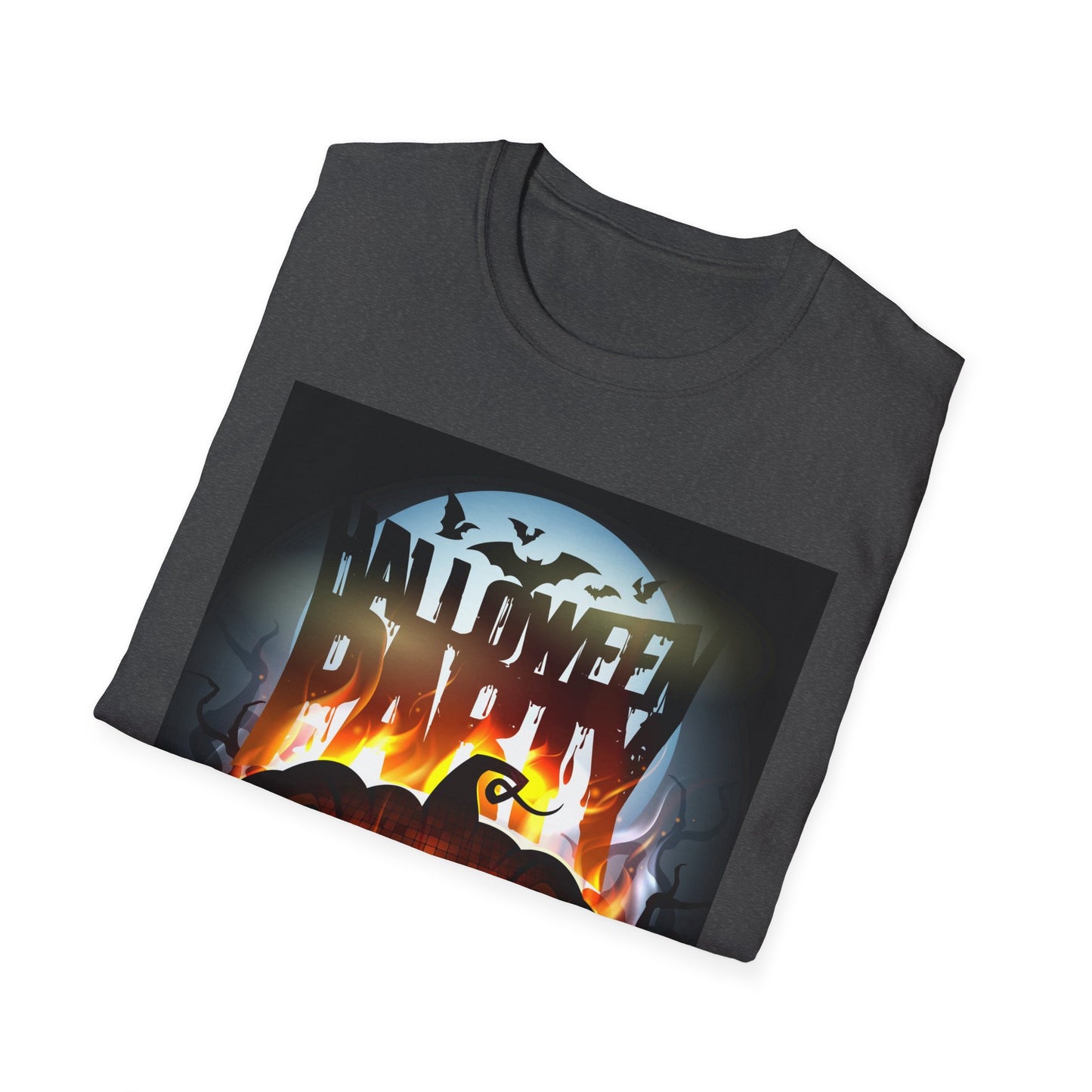 Halloween Party Unisex Softstyle T-Shirt, Spooky Shirt, Pumpkin Tee, Cozy Halloween Apparel, October Fashion, Fall Celebration Wear
