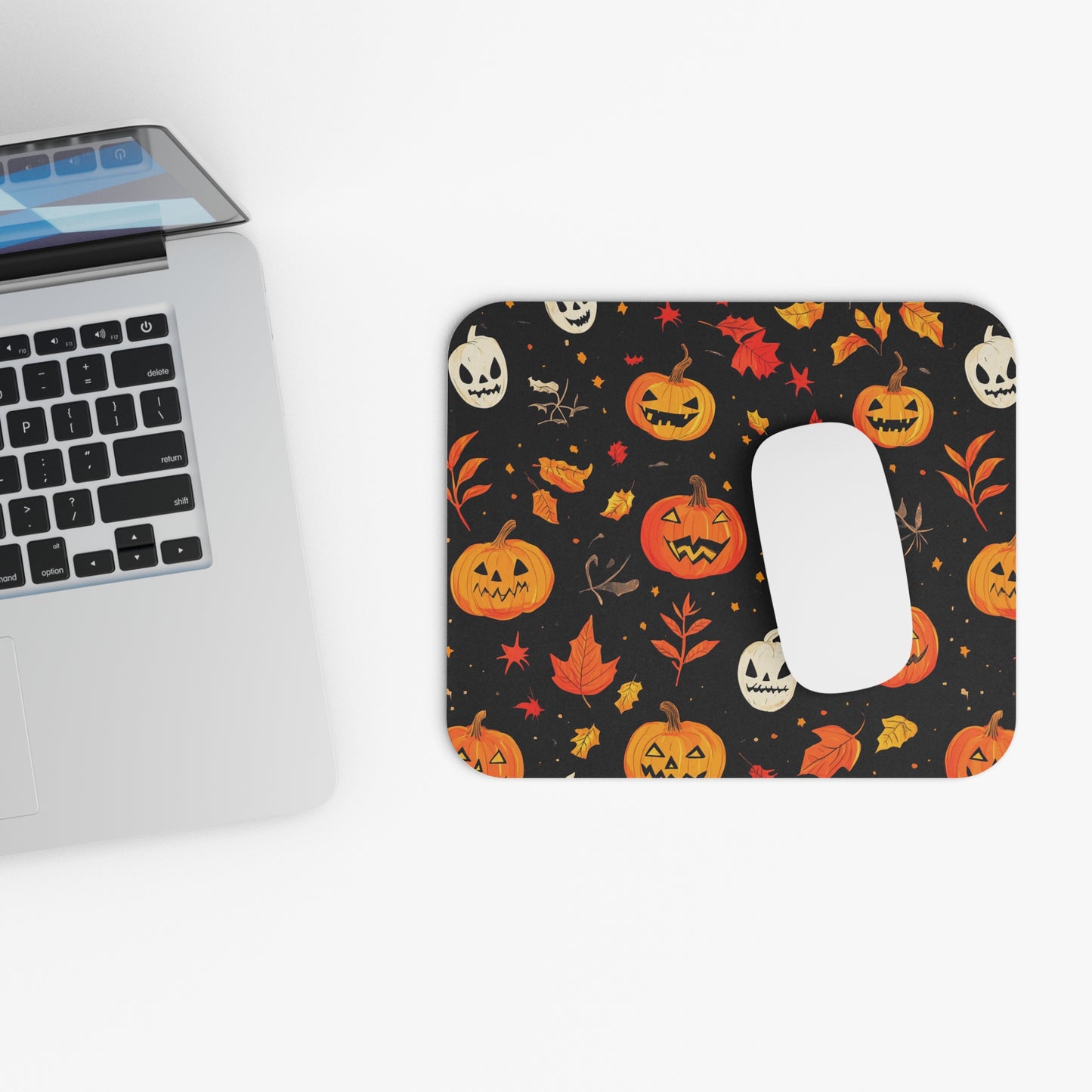 Halloween Pumpkin Mouse Pad, Cute Desk Accessories, Office Decor, Gift for Gamers, Fall Season Office Supplies