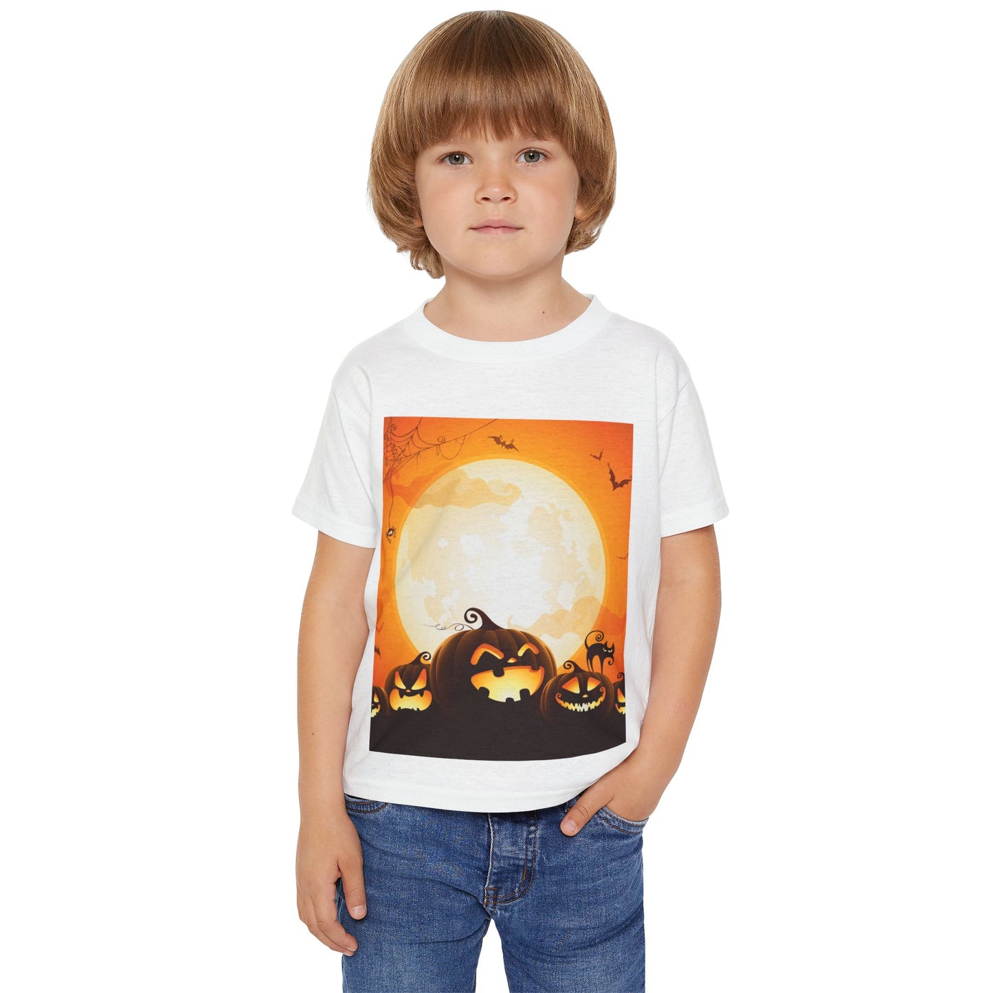 Halloween Pumpkin Toddler T-shirt | Cute Trick or Treat Shirt | Kids Halloween Costume Top | Fall Outfit | Spooky Celebration Tee