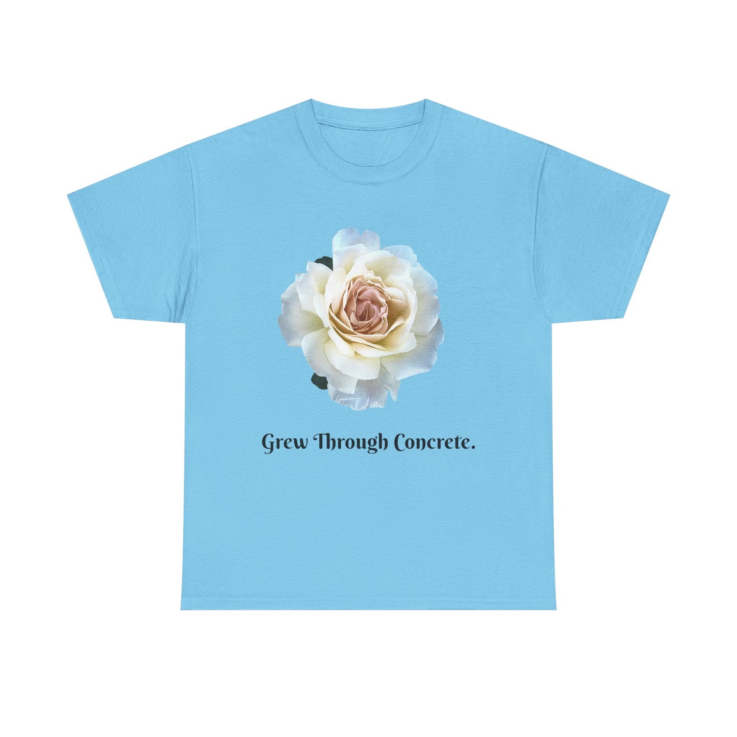 Grew Through Concrete Tee | Inspirational Unisex Heavy Cotton T-Shirt, Casual Wear, Gift for Nature Lovers, Birthday, Motivational Apparel