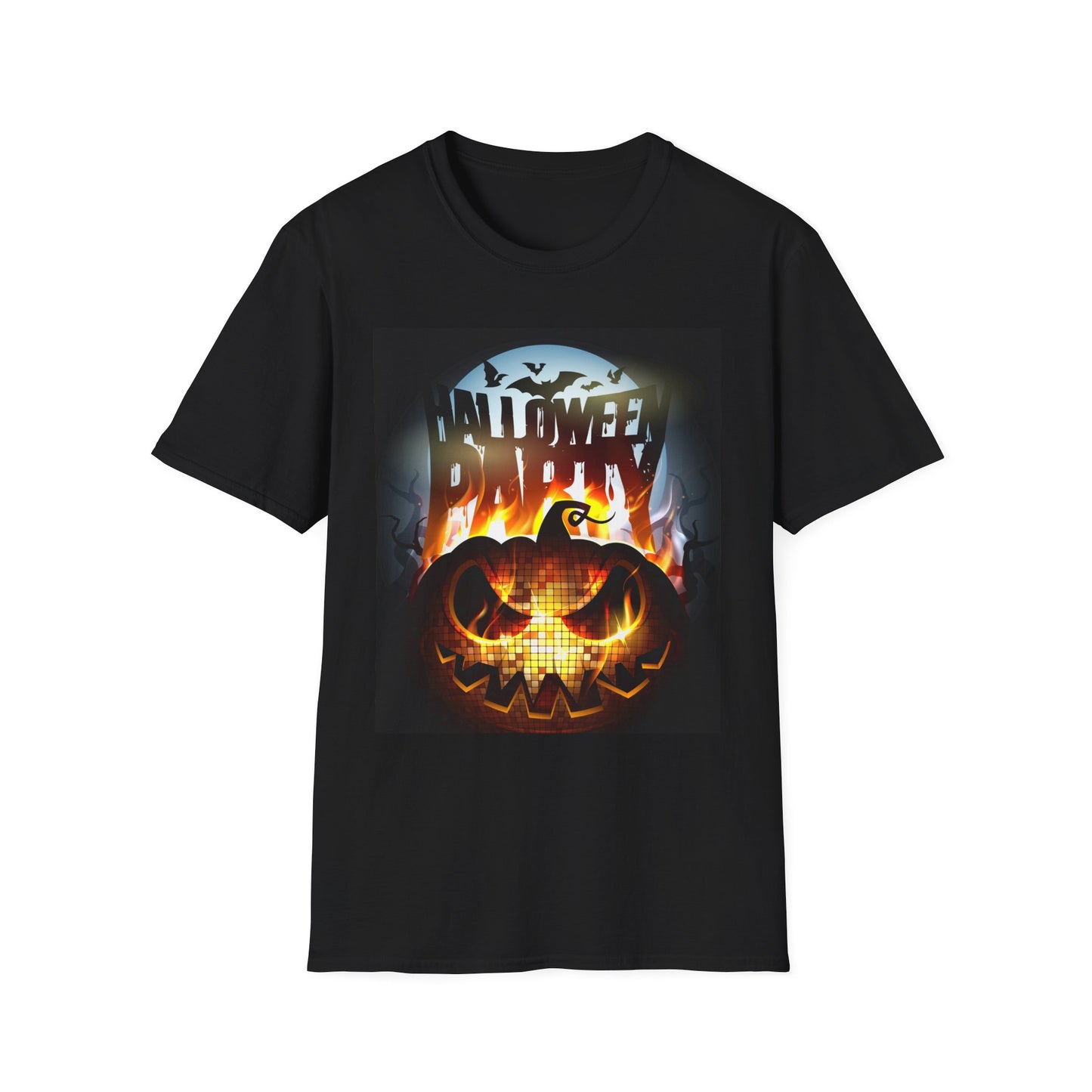 Halloween Party Unisex Softstyle T-Shirt, Spooky Shirt, Pumpkin Tee, Cozy Halloween Apparel, October Fashion, Fall Celebration Wear