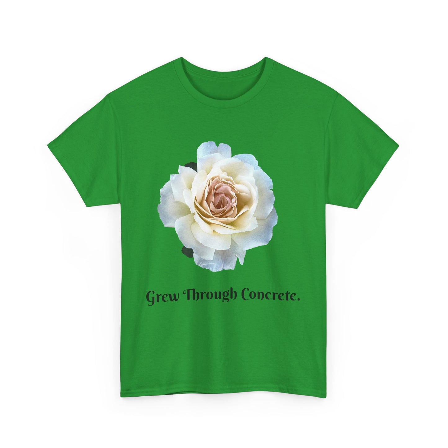 Grew Through Concrete Tee | Inspirational Unisex Heavy Cotton T-Shirt, Casual Wear, Gift for Nature Lovers, Birthday, Motivational Apparel