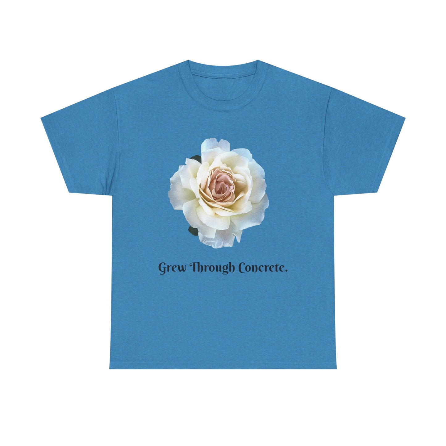 Grew Through Concrete Tee | Inspirational Unisex Heavy Cotton T-Shirt, Casual Wear, Gift for Nature Lovers, Birthday, Motivational Apparel