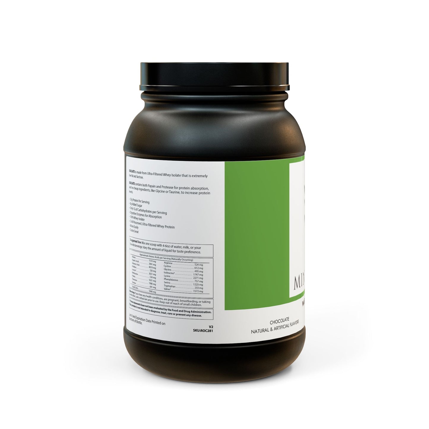 Whey Isolate Protein Supplement (907g, 2lb)