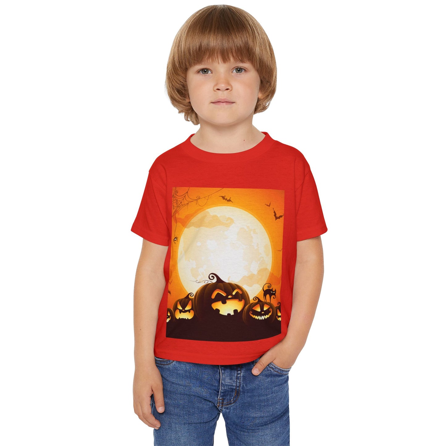 Halloween Pumpkin Toddler T-shirt | Cute Trick or Treat Shirt | Kids Halloween Costume Top | Fall Outfit | Spooky Celebration Tee