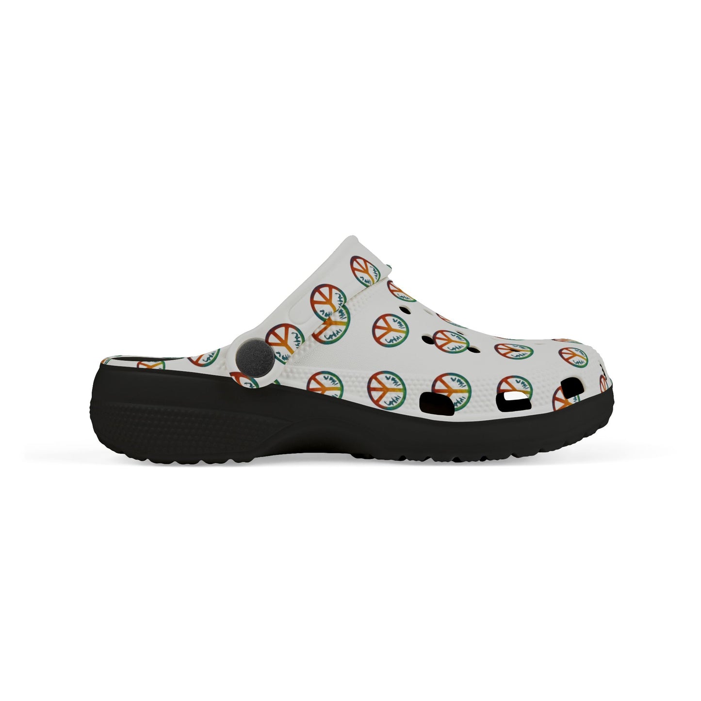 Kid's Peace Print EVA Foam Clogs, Fun Summer Footwear, Kids' Garden Shoes, Playtime Slip-Ons, Ideal for Beach and Pool