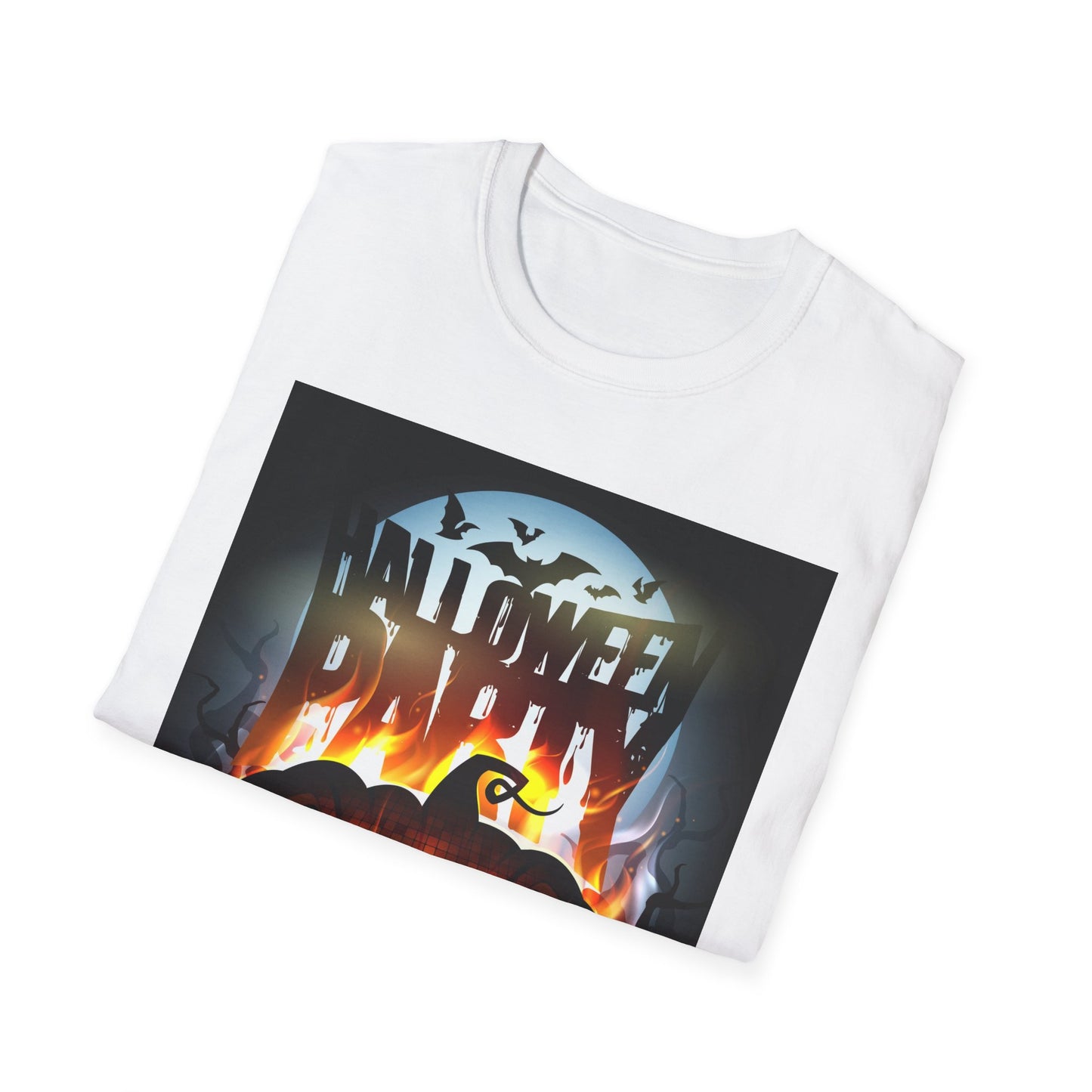 Halloween Party Unisex Softstyle T-Shirt, Spooky Shirt, Pumpkin Tee, Cozy Halloween Apparel, October Fashion, Fall Celebration Wear