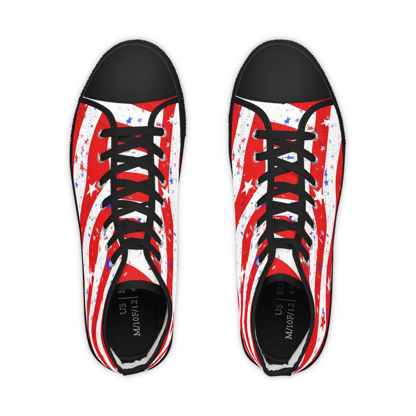 Patriotic High Top Sneakers | Stars & Stripes Comfort Footwear, Festival Shoes, Independence Day Gear, Casual Style, Gift for Him