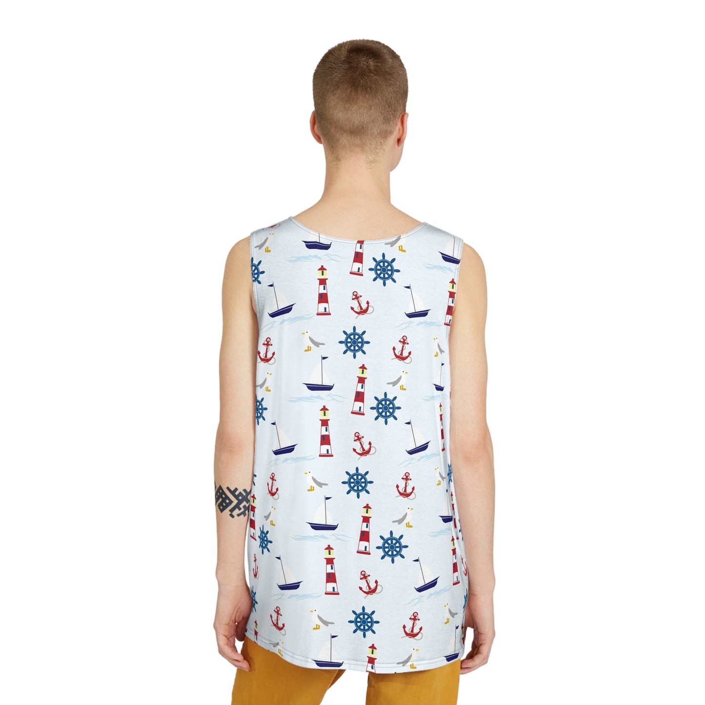 Nautical Men's Tank Top, Summer Style, Beachwear, Casual Outfit, Vacation Essential, Boat Lover Gift