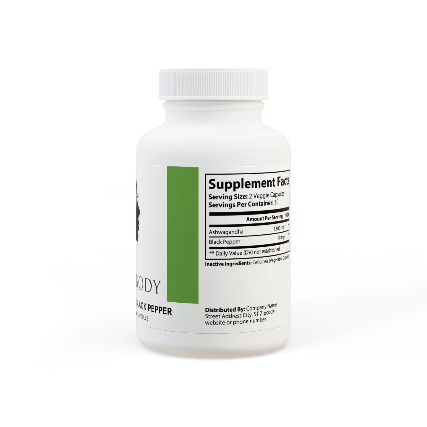 Ashwagandha and Black Pepper Supplement (60 capsules)