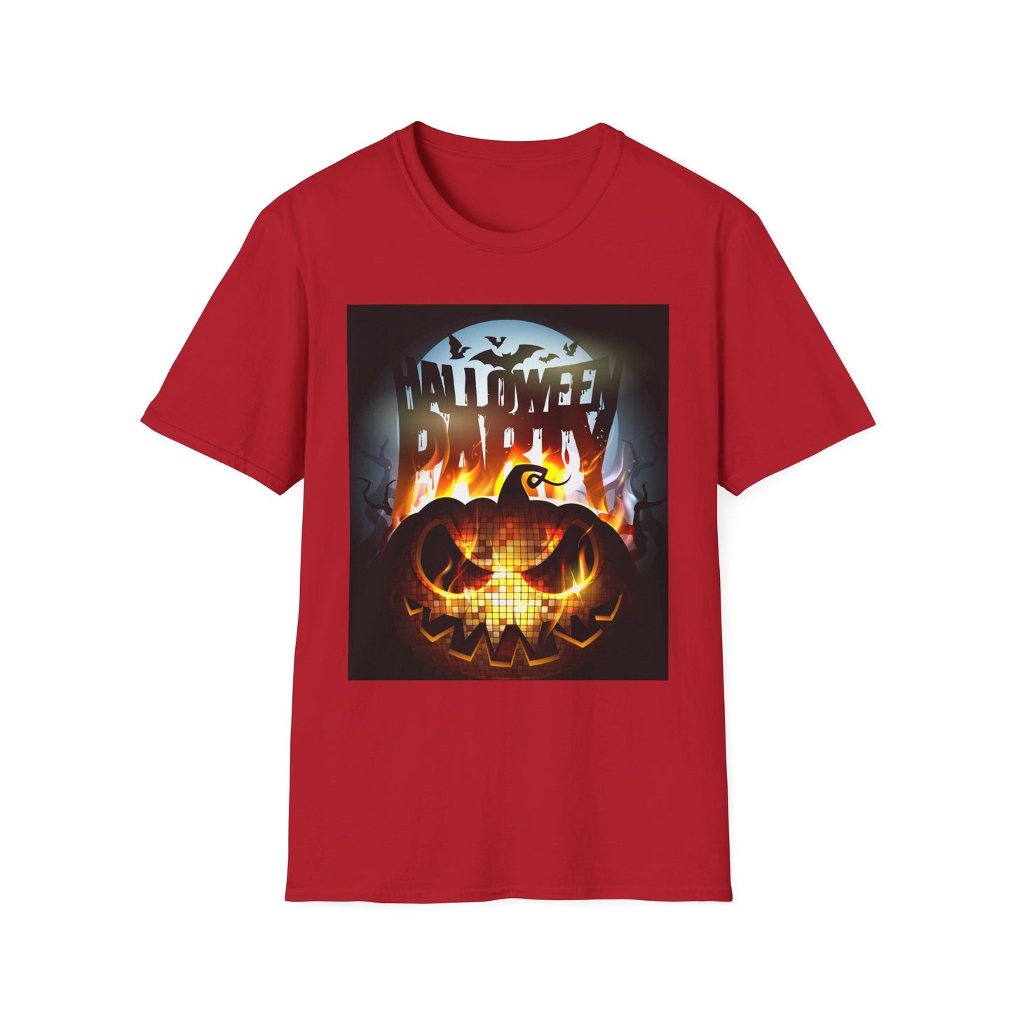 Halloween Party Unisex Softstyle T-Shirt, Spooky Shirt, Pumpkin Tee, Cozy Halloween Apparel, October Fashion, Fall Celebration Wear