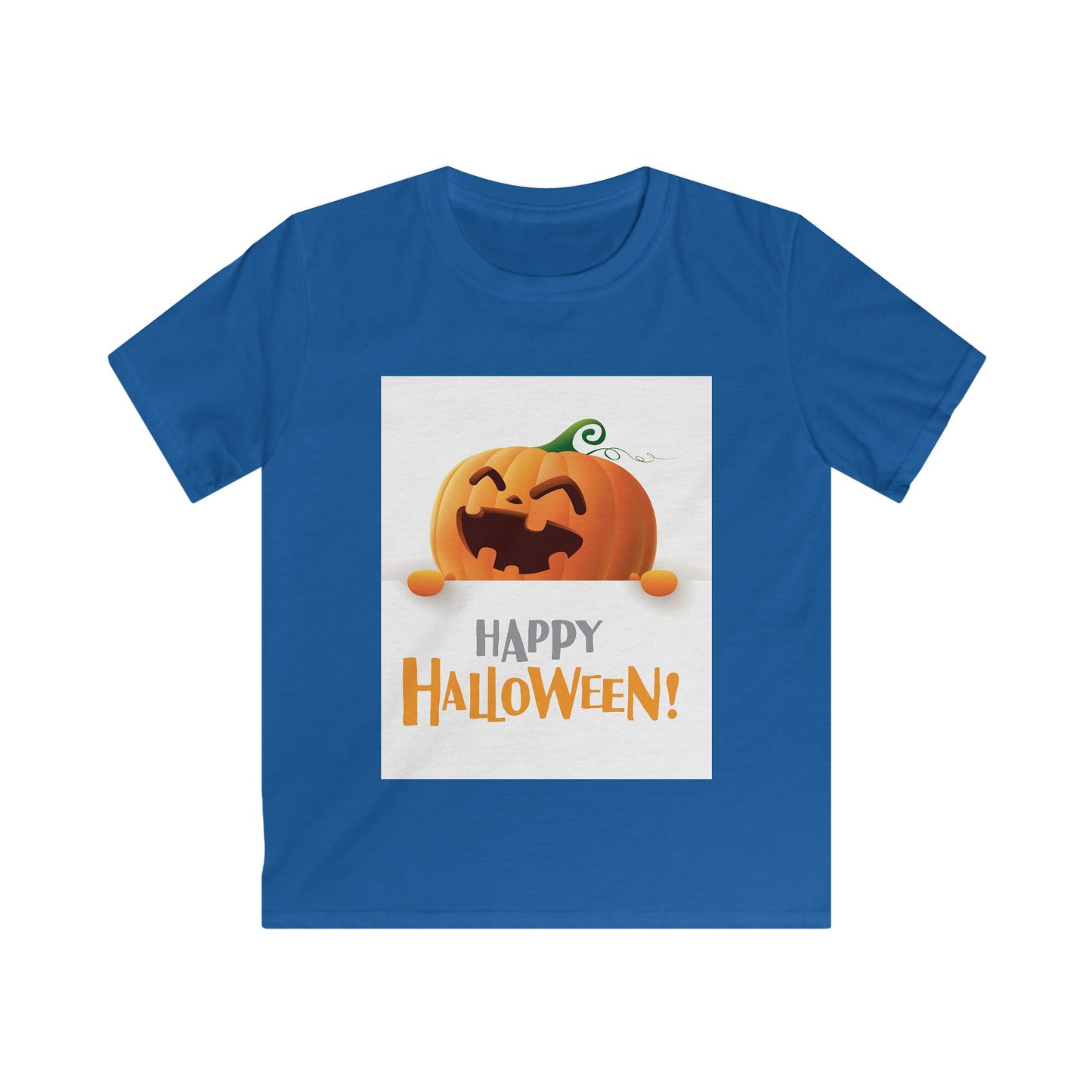 Halloween Kids Softstyle Tee, Fun Pumpkin T-Shirt, Kids Halloween Costume, Trick or Treat Shirt, Spooky Festive Apparel