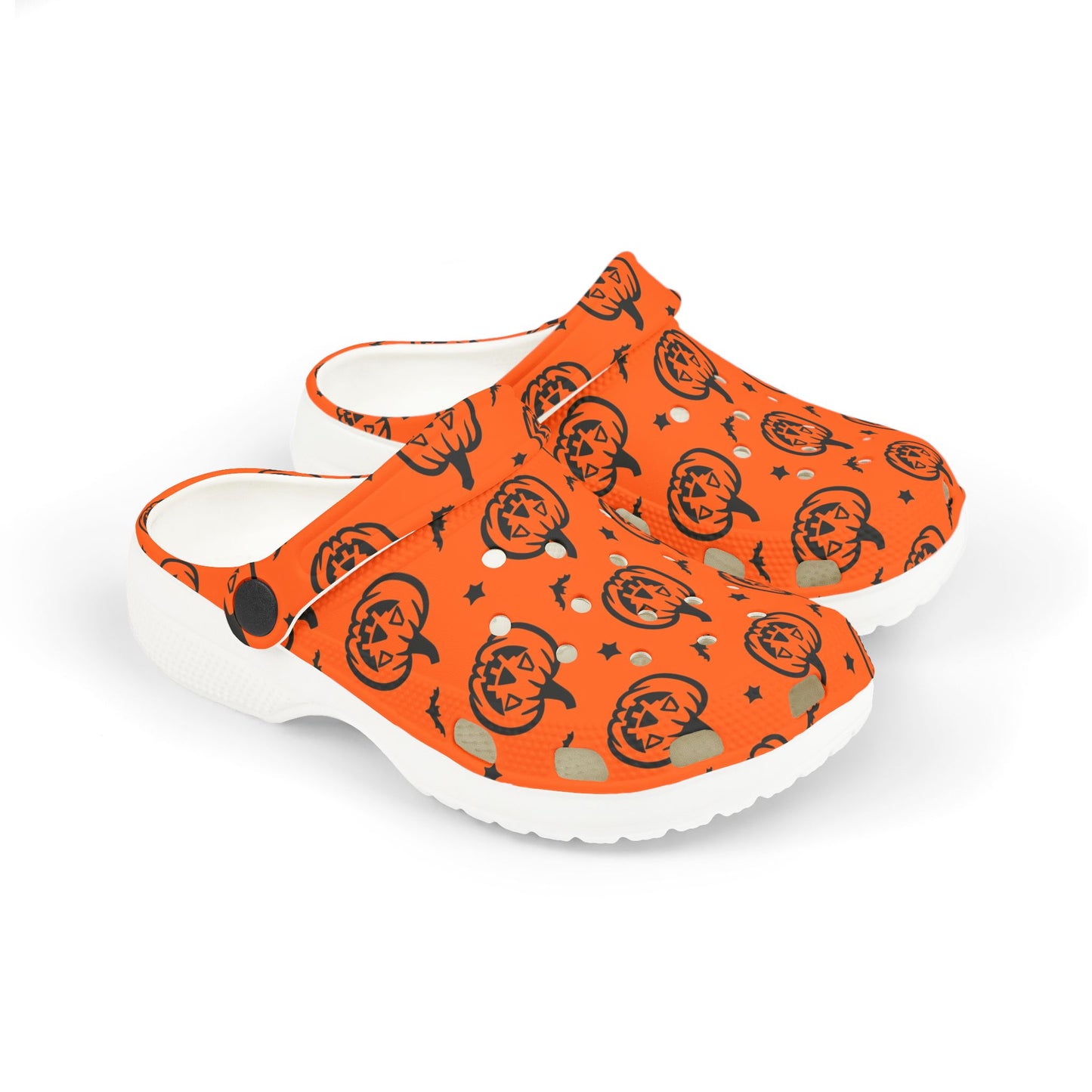 Halloween Pumpkin Kid's Clogs, Fun Foam Shoes, Playful Halloween Footwear, Toddler Halloween Accessories, Kids Holiday Shoes