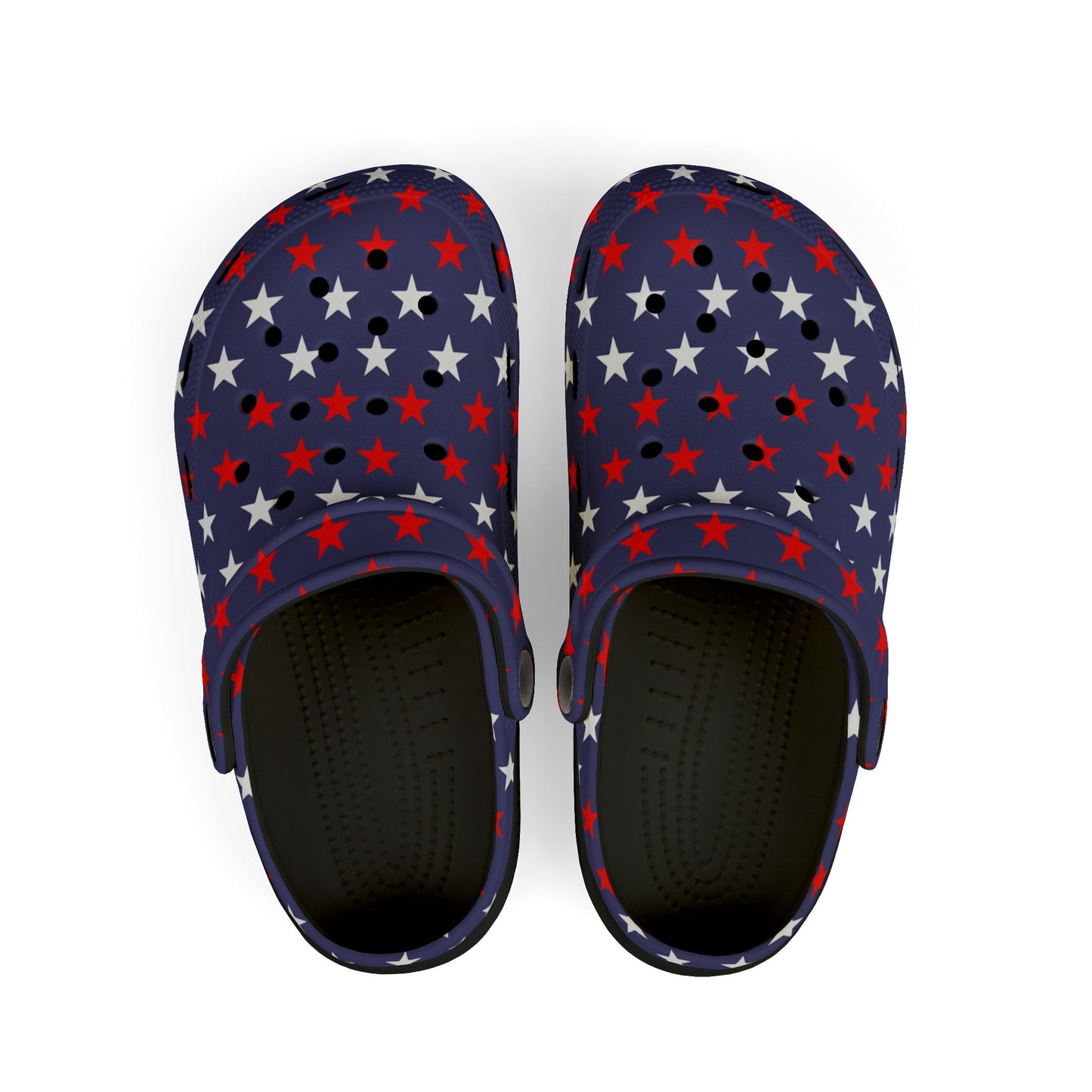 Patriotic Kid's EVA Foam Clogs, Colorful Starry Clogs for Play, Summer Sandals, Holiday Footwear, Kid's Garden Shoes